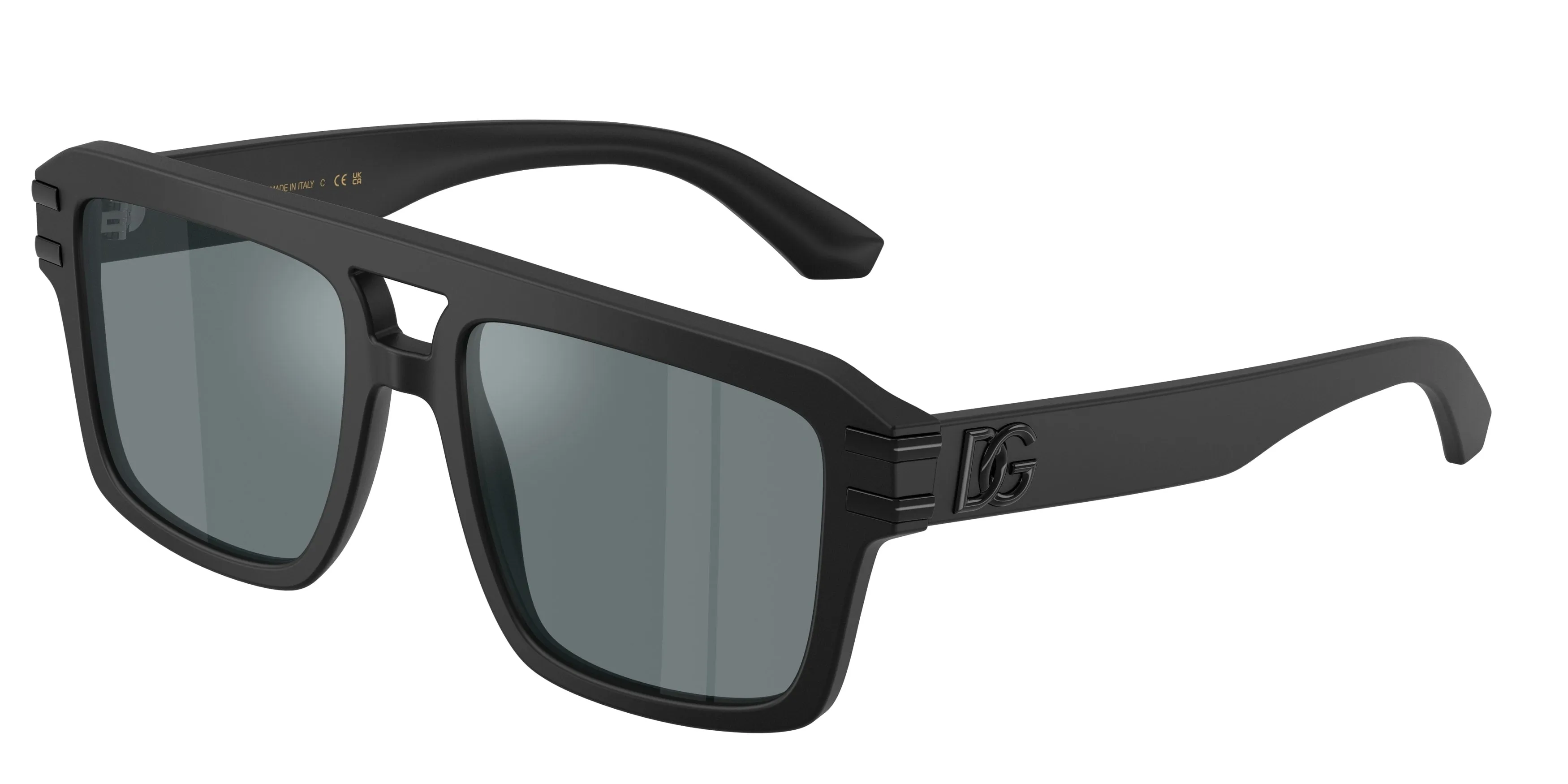 Dolce & Gabbana DG4562 25256G Occhiali da sole Acetato Nero Grigio Pilot Specchiate - immagine 1