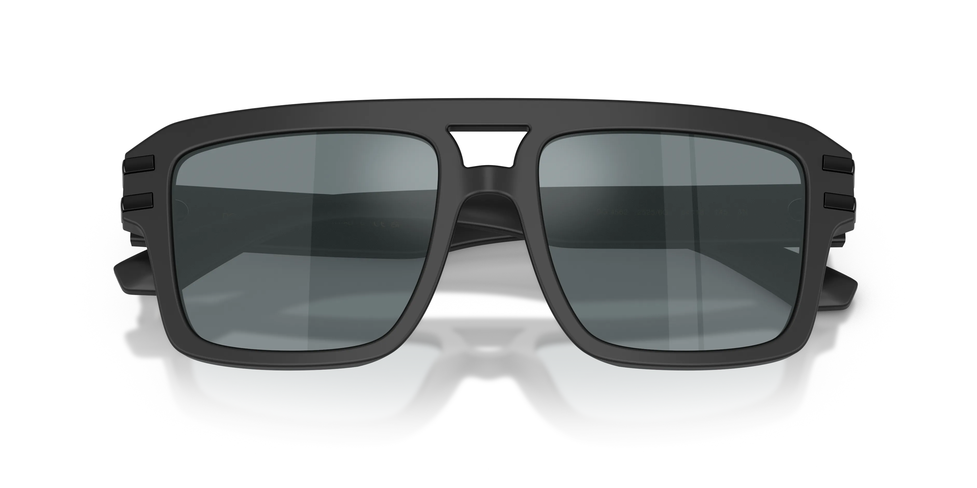 Dolce & Gabbana DG4562 25256G Occhiali da sole Acetato Nero Grigio Pilot Specchiate - immagine 2