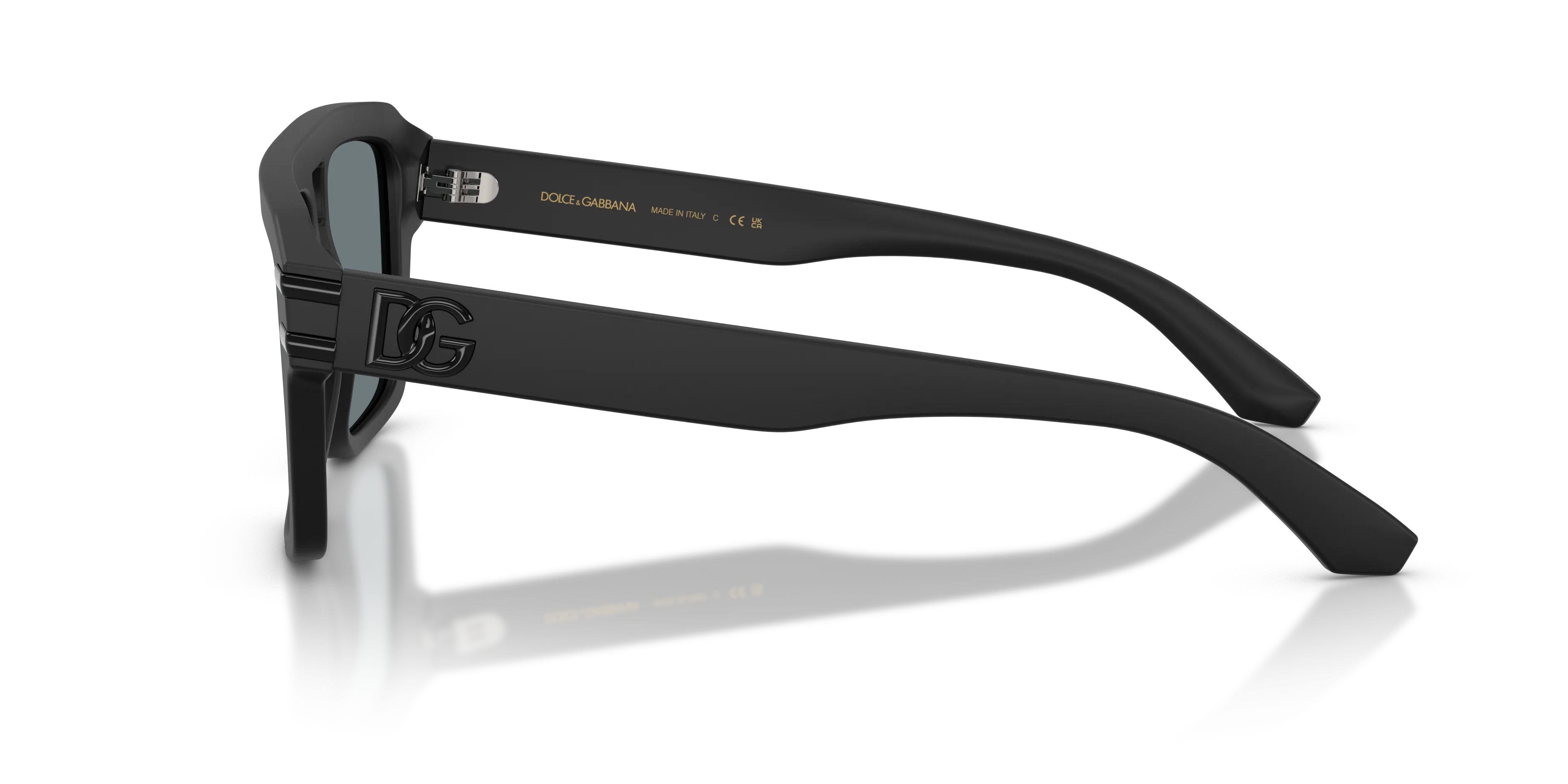 Dolce & Gabbana DG4562 25256G Occhiali da sole Acetato Nero Grigio Pilot Specchiate - immagine 4