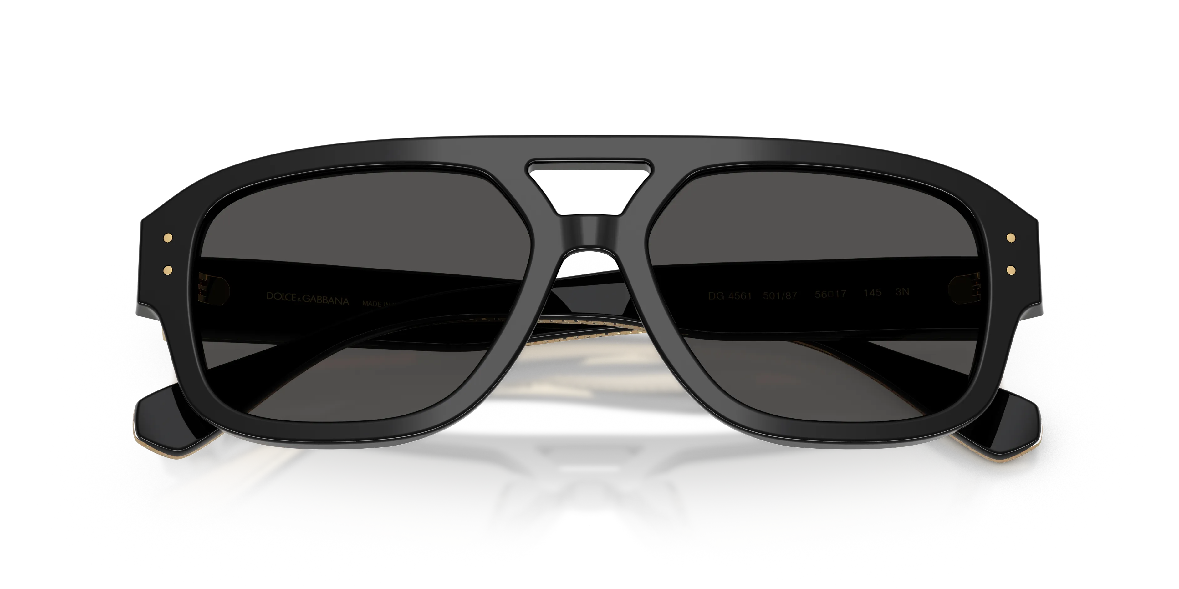 Dolce & Gabbana DG4561 501/87 Occhiali da sole Acetato Nero Grigio Pilot Normale - immagine 2
