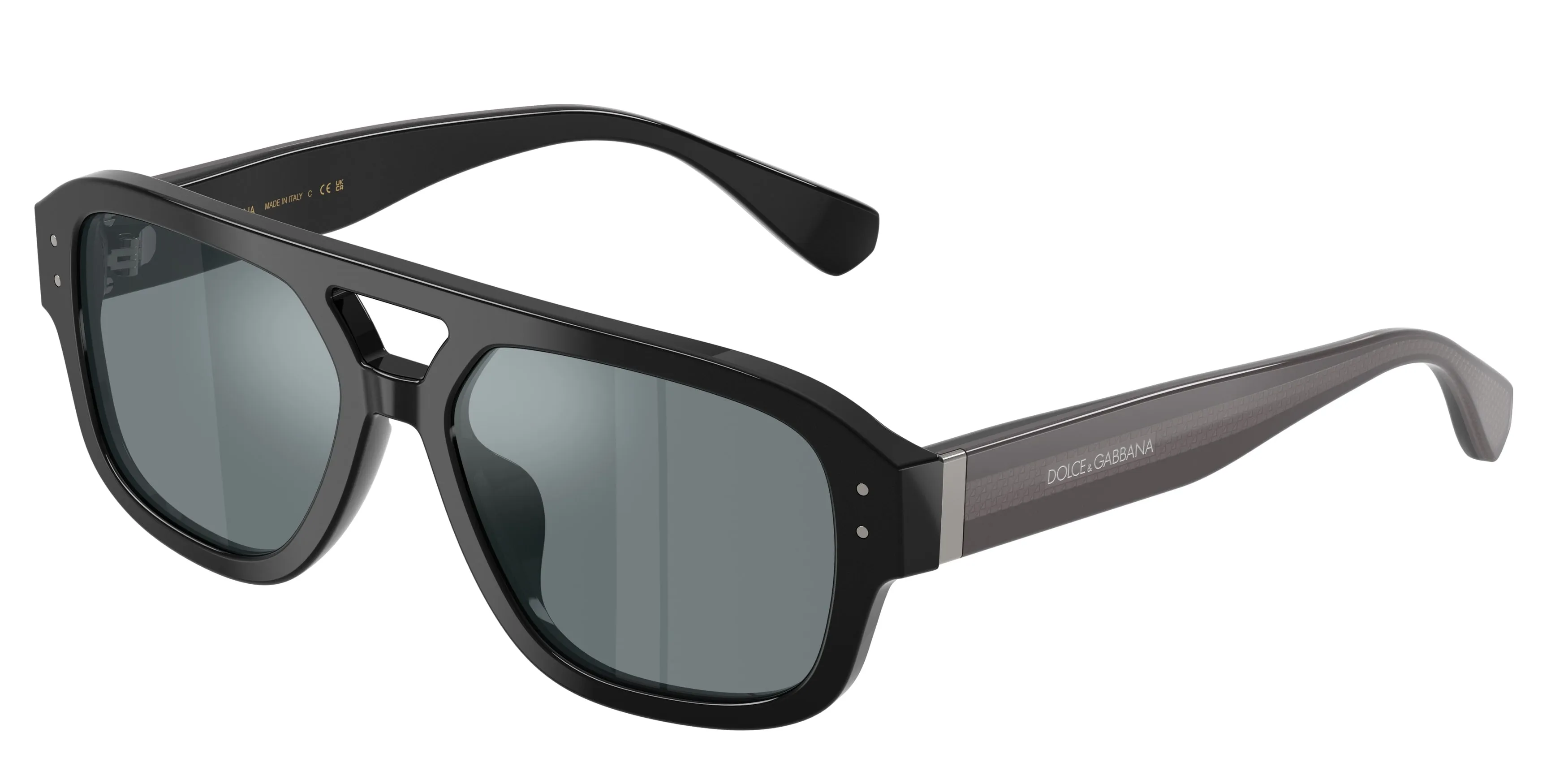 Dolce & Gabbana DG4561 501/6G Occhiali da sole Acetato Nero Grigio Pilot Specchiate - immagine 1