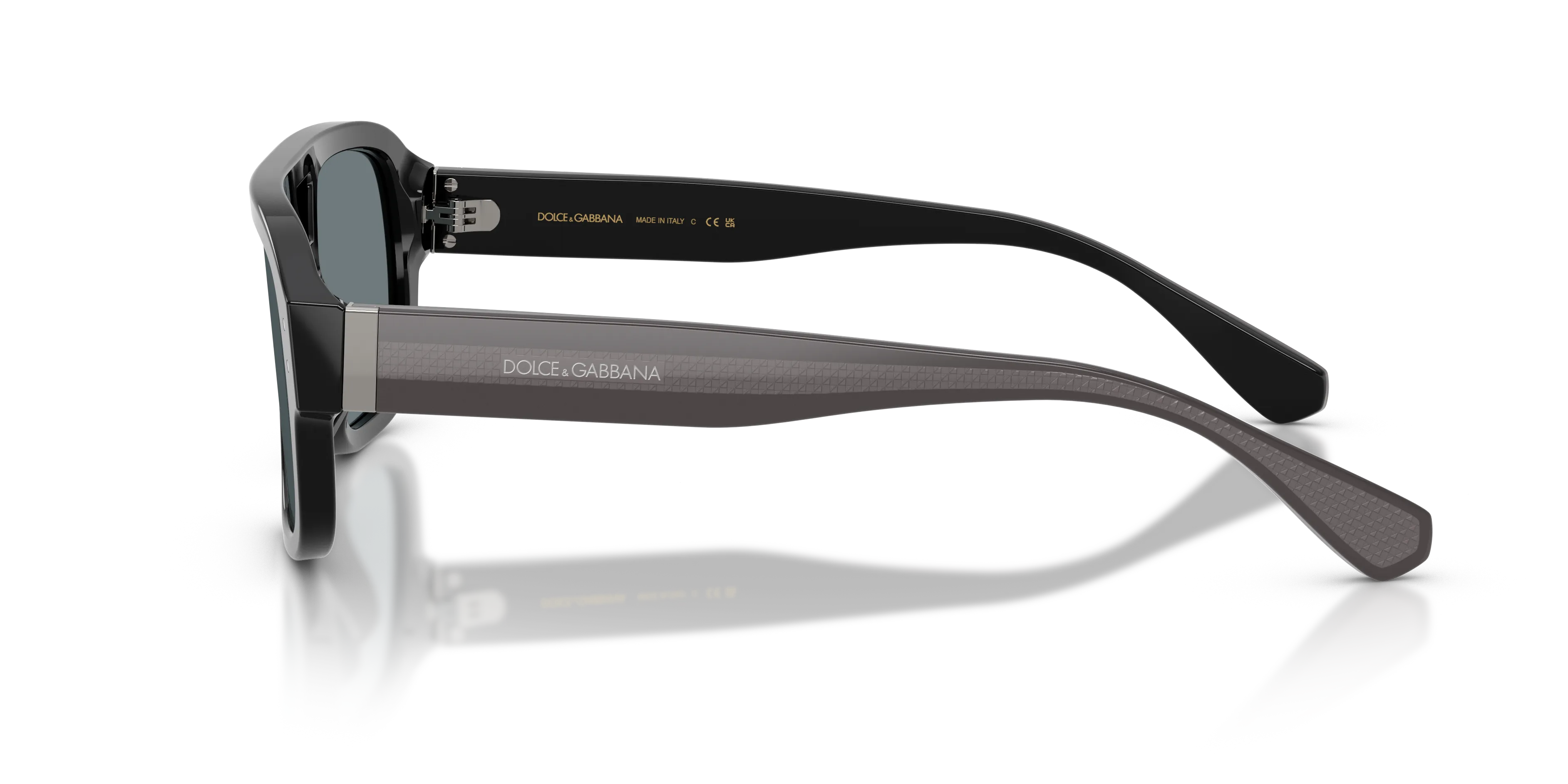 Dolce & Gabbana DG4561 501/6G Occhiali da sole Acetato Nero Grigio Pilot Specchiate - immagine 4