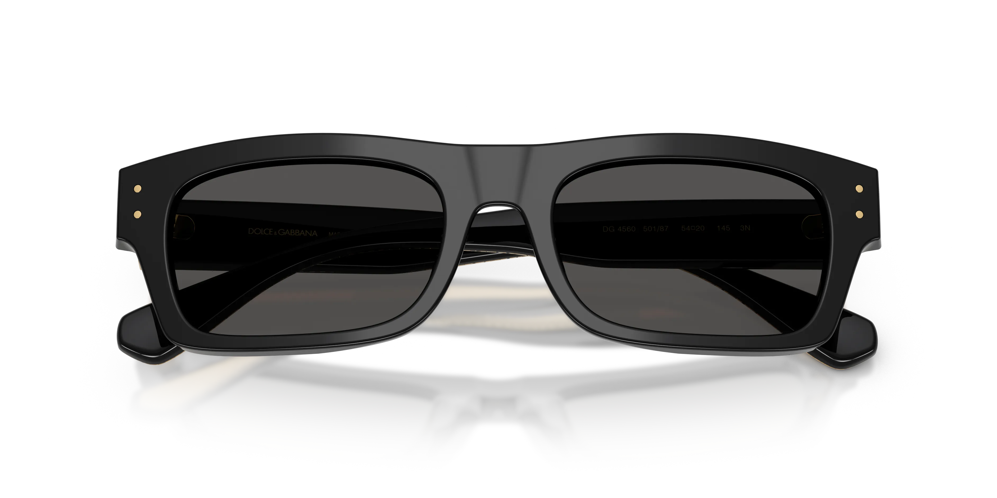 Dolce & Gabbana DG4560 501/87 Occhiali da sole Acetato Nero Grigio Squadrata Normale - immagine 2