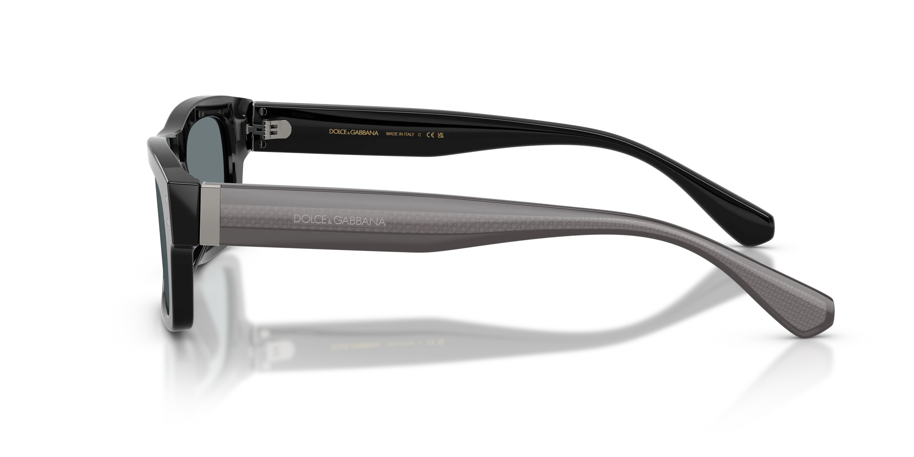 Dolce & Gabbana DG4560 501/6G Occhiali da sole Acetato Nero Grigio Squadrata Specchiate - immagine 4