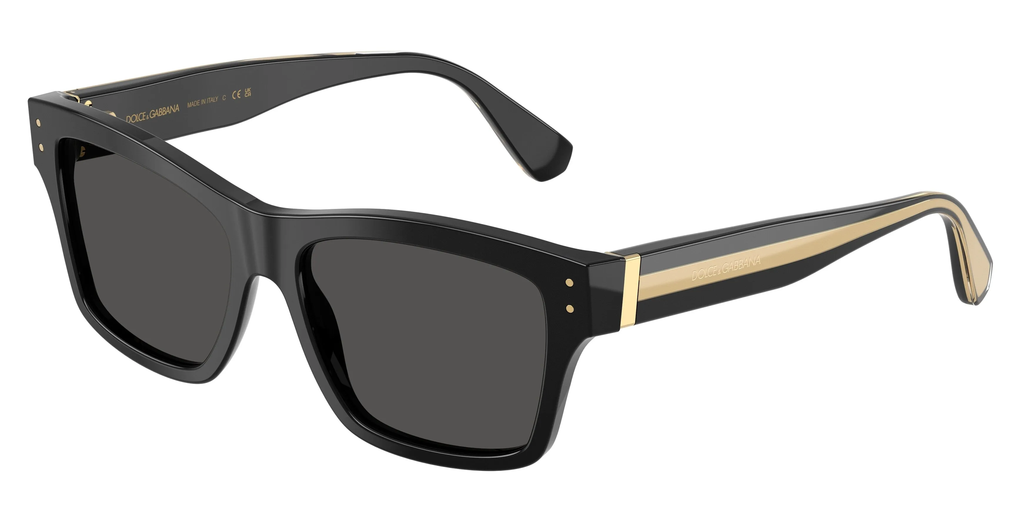 Dolce & Gabbana DG4559 501/87 Occhiali da sole Acetato Nero Grigio Squadrata Normale - immagine 1