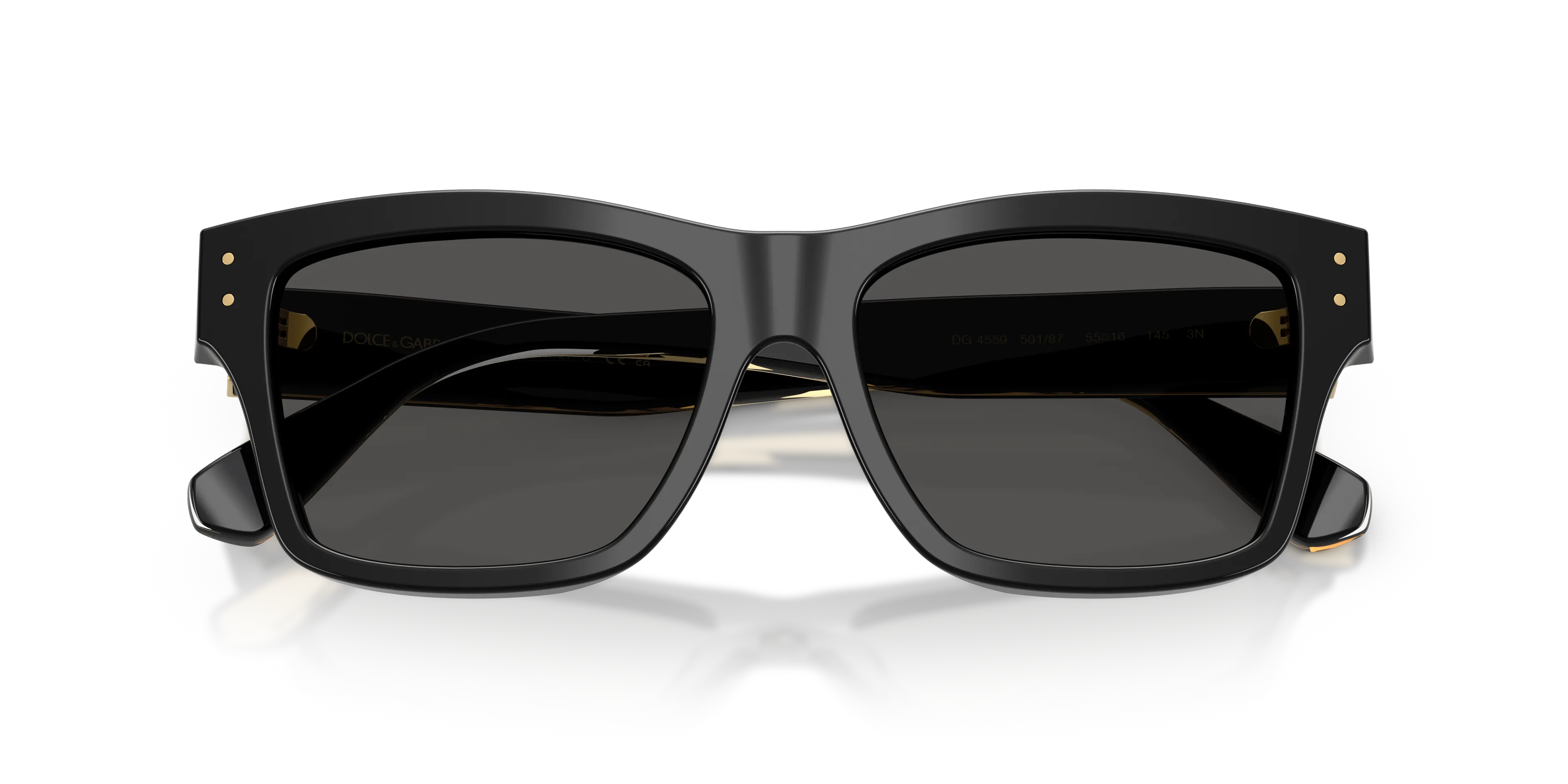 Dolce & Gabbana DG4559 501/87 Occhiali da sole Acetato Nero Grigio Squadrata Normale - immagine 2