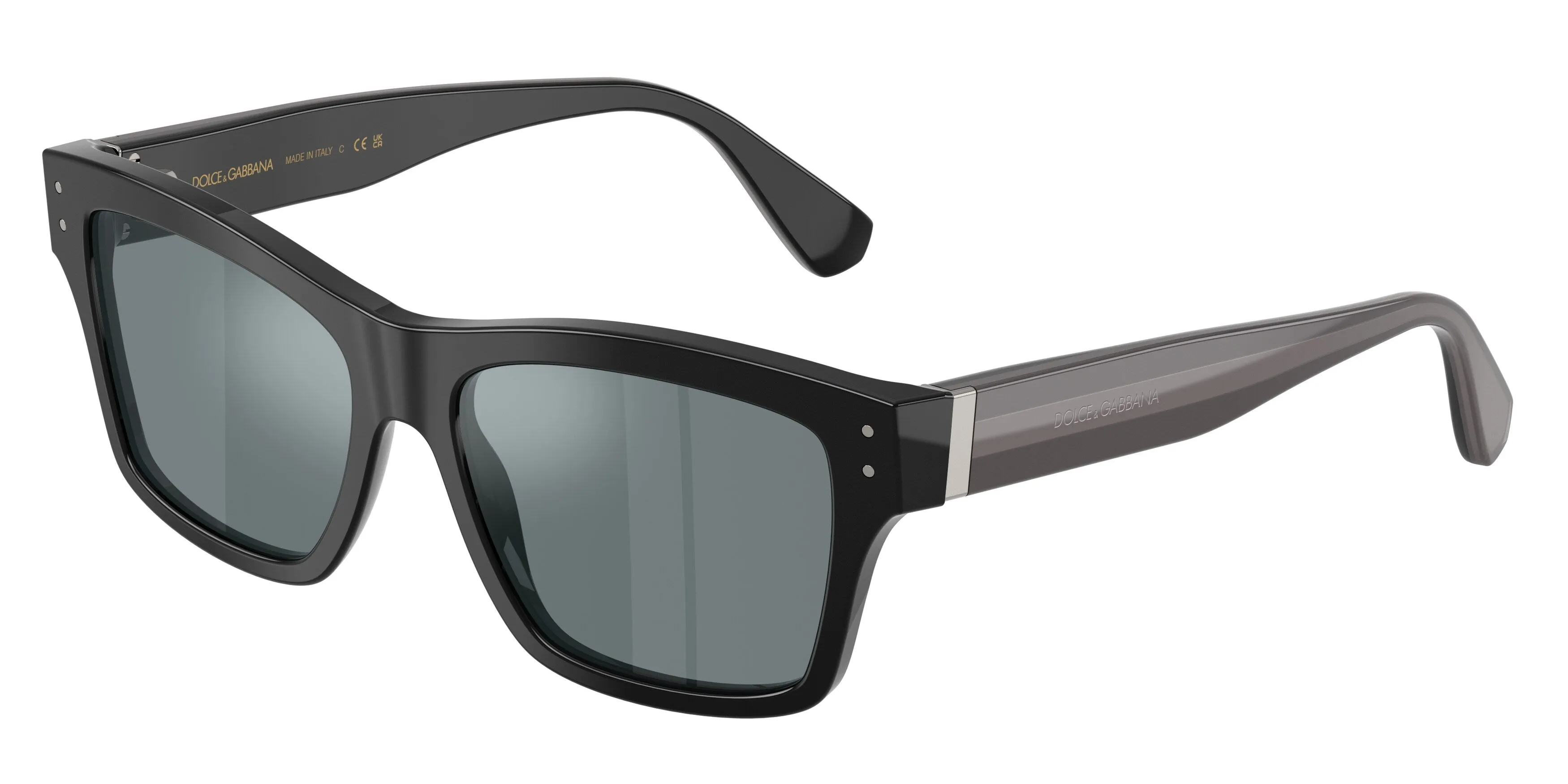 Dolce & Gabbana DG4559 501/6G Occhiali da sole Acetato Nero Grigio Squadrata Specchiate - immagine 1