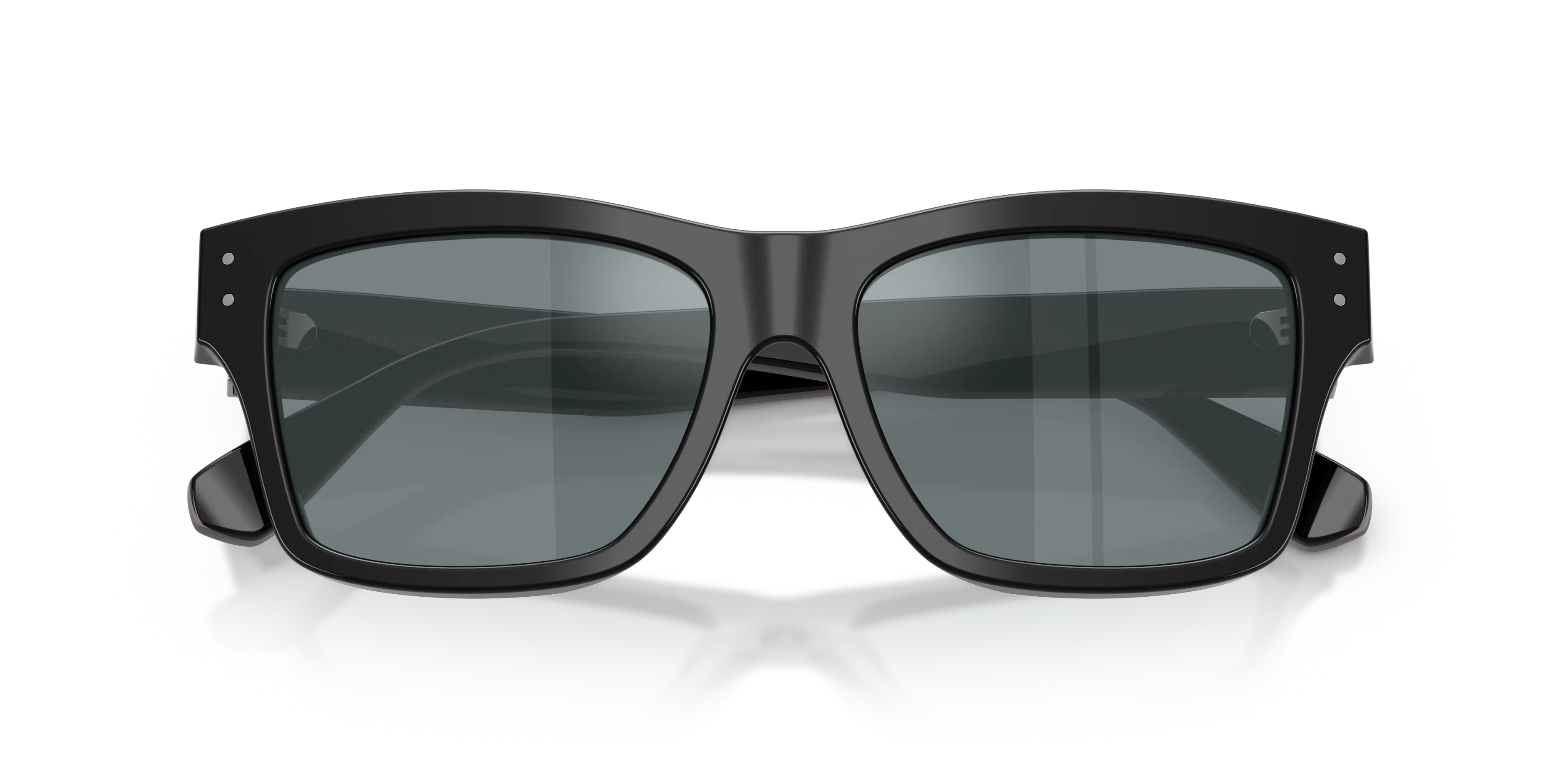 Dolce & Gabbana DG4559 501/6G Occhiali da sole Acetato Nero Grigio Squadrata Specchiate - immagine 2