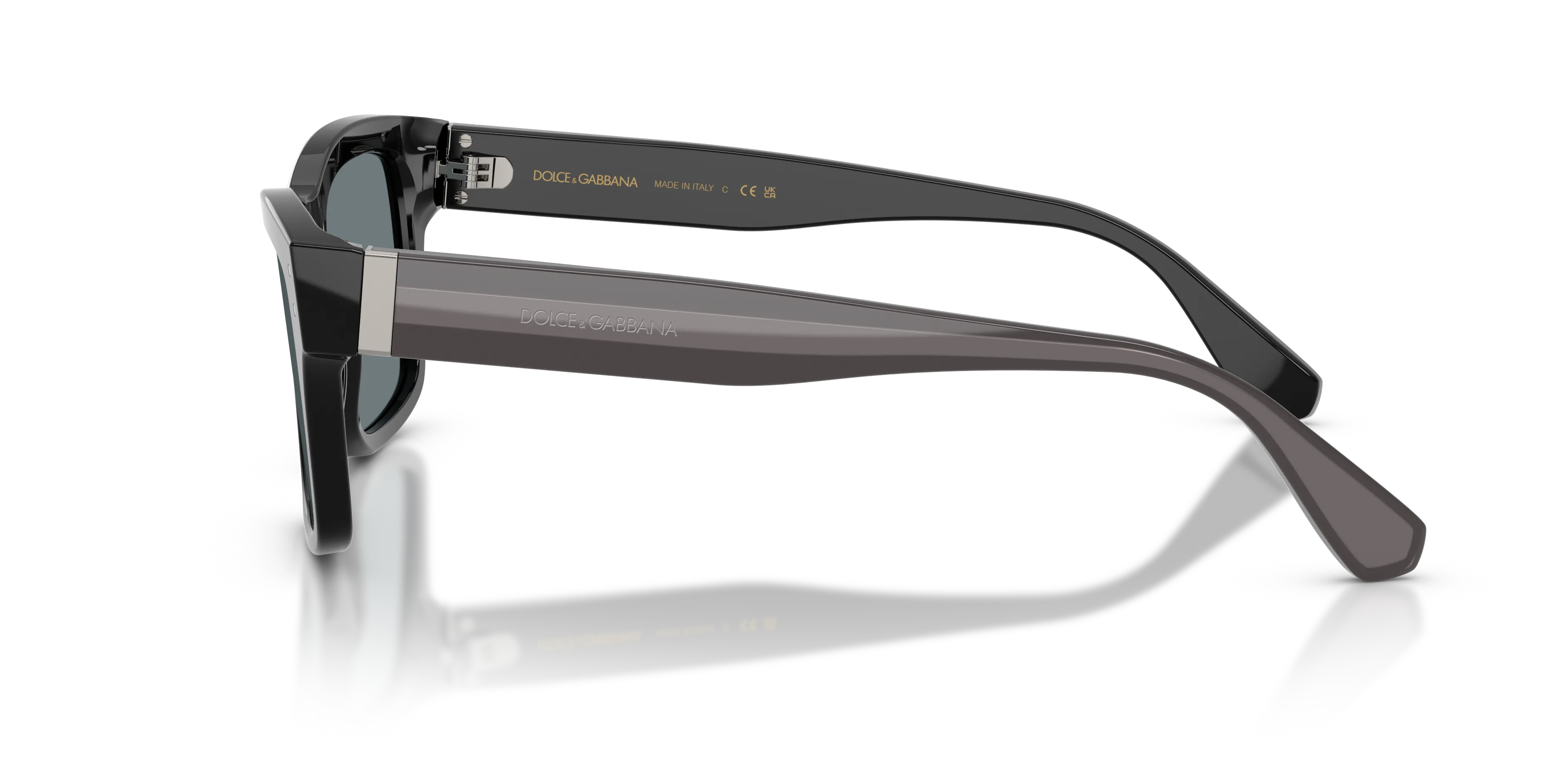 Dolce & Gabbana DG4559 501/6G Occhiali da sole Acetato Nero Grigio Squadrata Specchiate - immagine 4