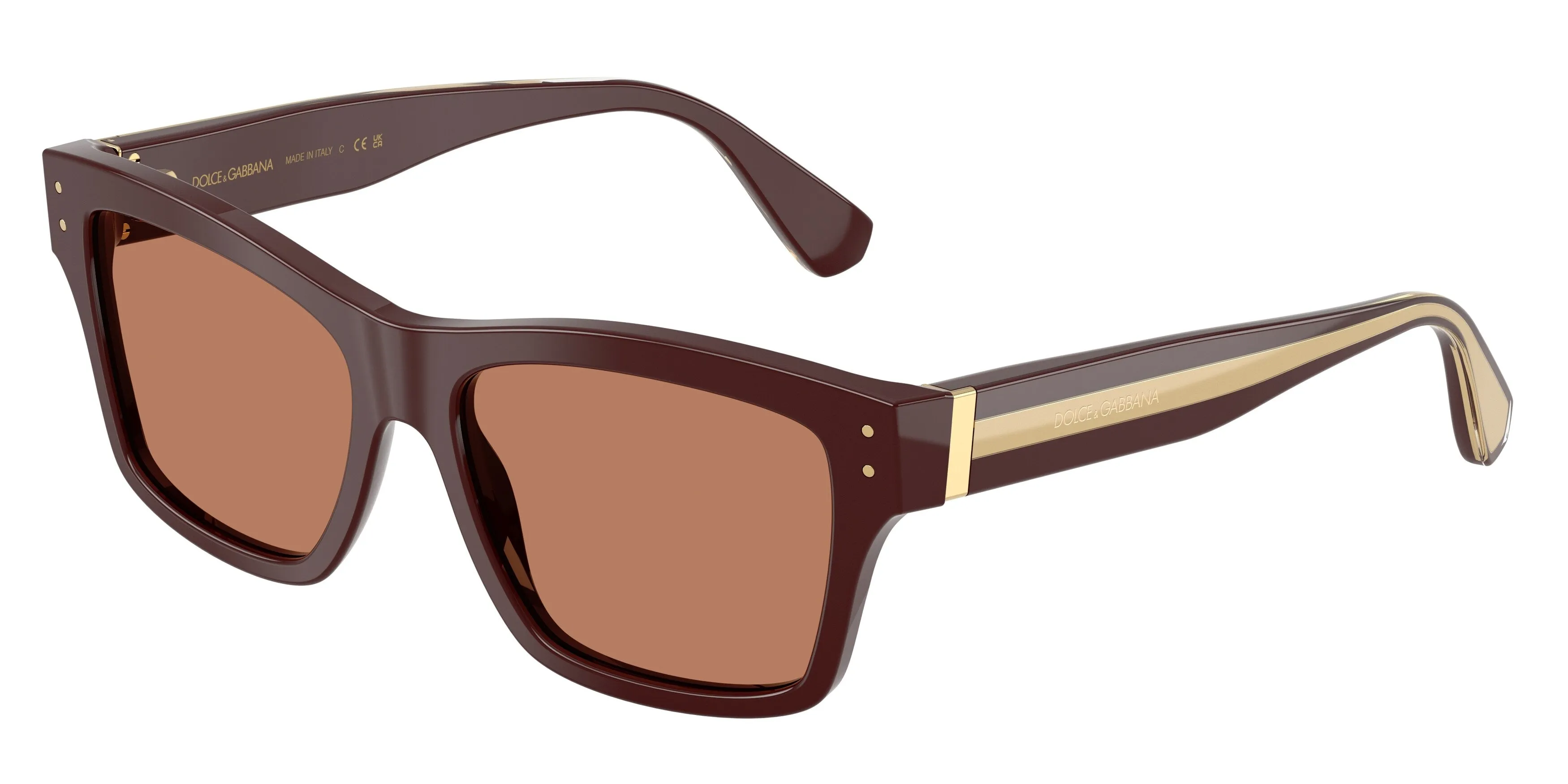 Dolce & Gabbana DG4559 3503/3 Occhiali da sole Acetato Marrone Marrone Squadrata Normale - immagine 1