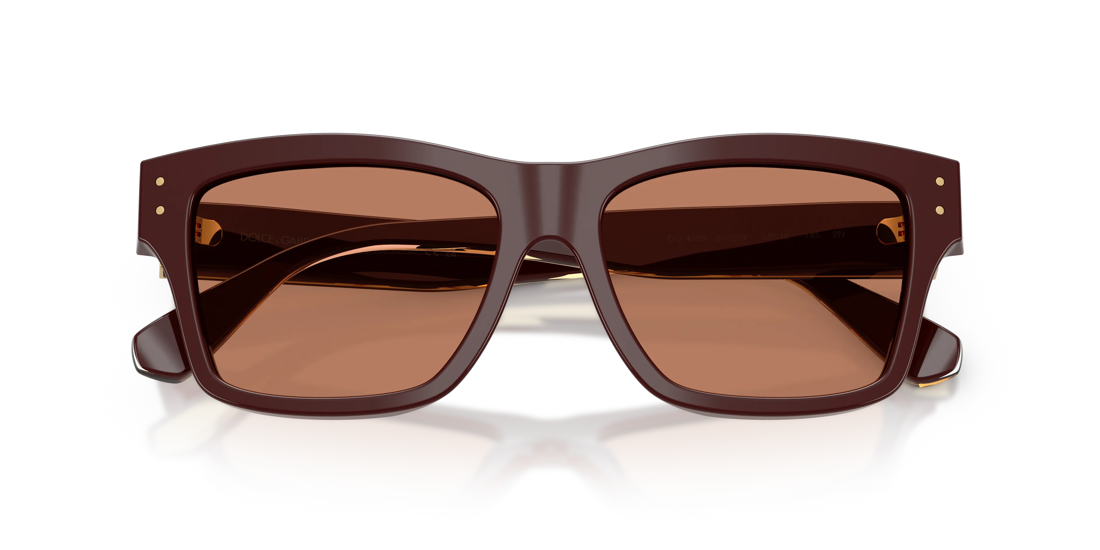 Dolce & Gabbana DG4559 3503/3 Occhiali da sole Acetato Marrone Marrone Squadrata Normale - immagine 2