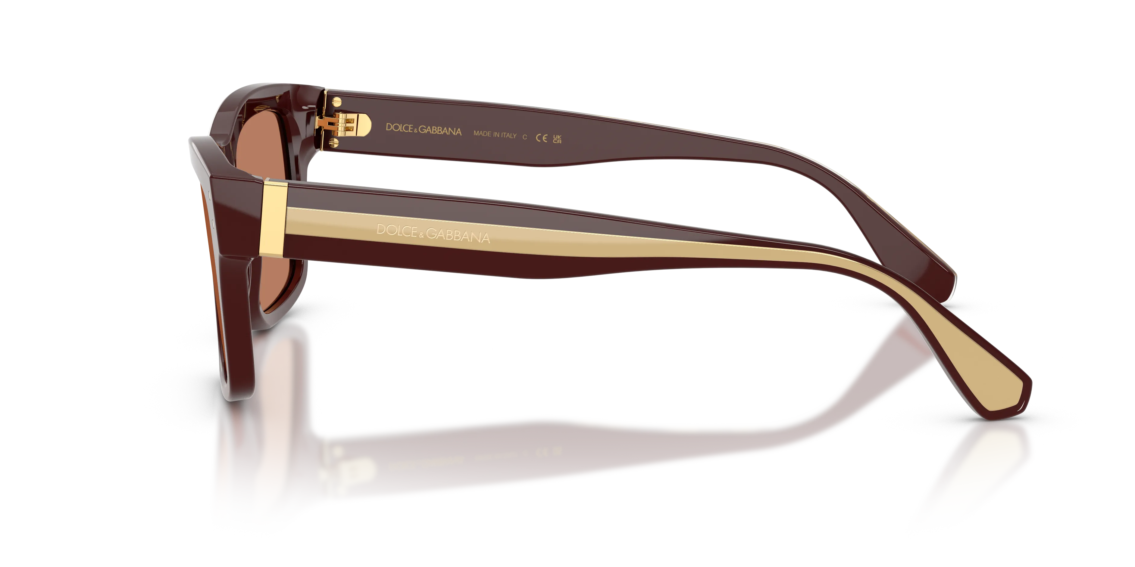 Dolce & Gabbana DG4559 3503/3 Occhiali da sole Acetato Marrone Marrone Squadrata Normale - immagine 4