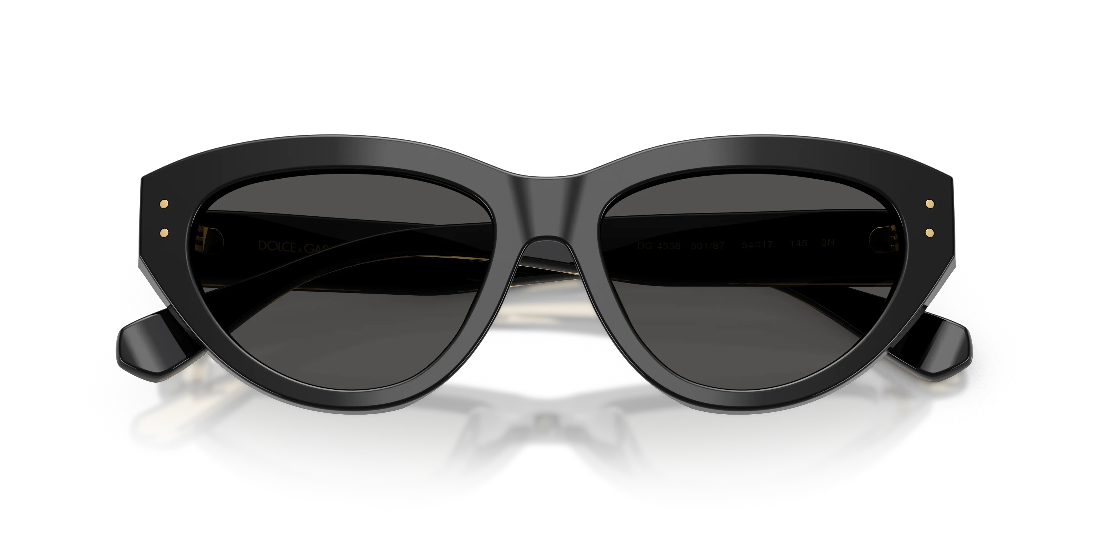 Dolce & Gabbana DG4558 501/87 Occhiali da sole Acetato Nero Grigio Farfalla Normale - immagine 2