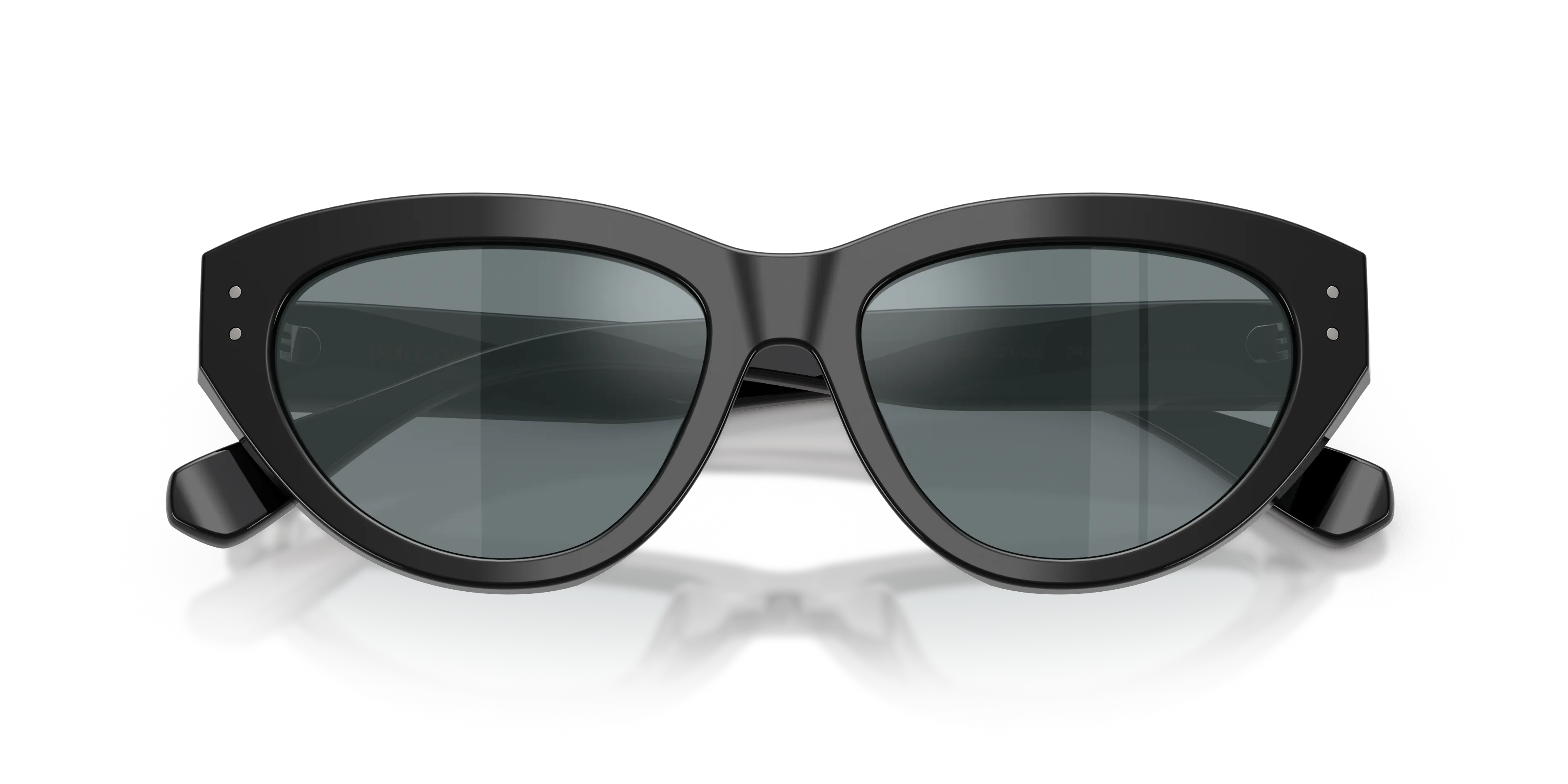 Dolce & Gabbana DG4558 501/6G Occhiali da sole Acetato Nero Grigio Farfalla Specchiate - immagine 2