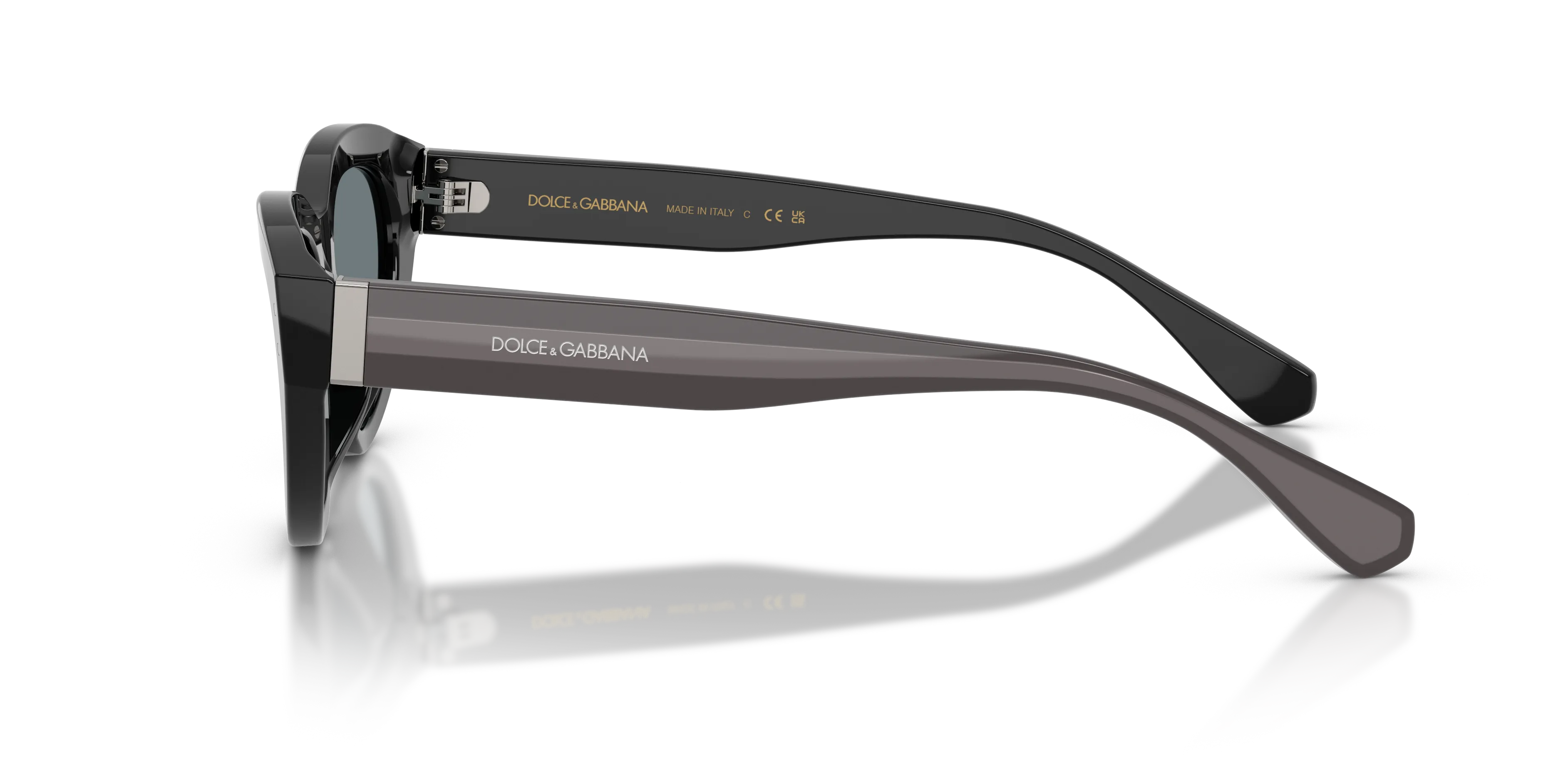 Dolce & Gabbana DG4558 501/6G Occhiali da sole Acetato Nero Grigio Farfalla Specchiate - immagine 4