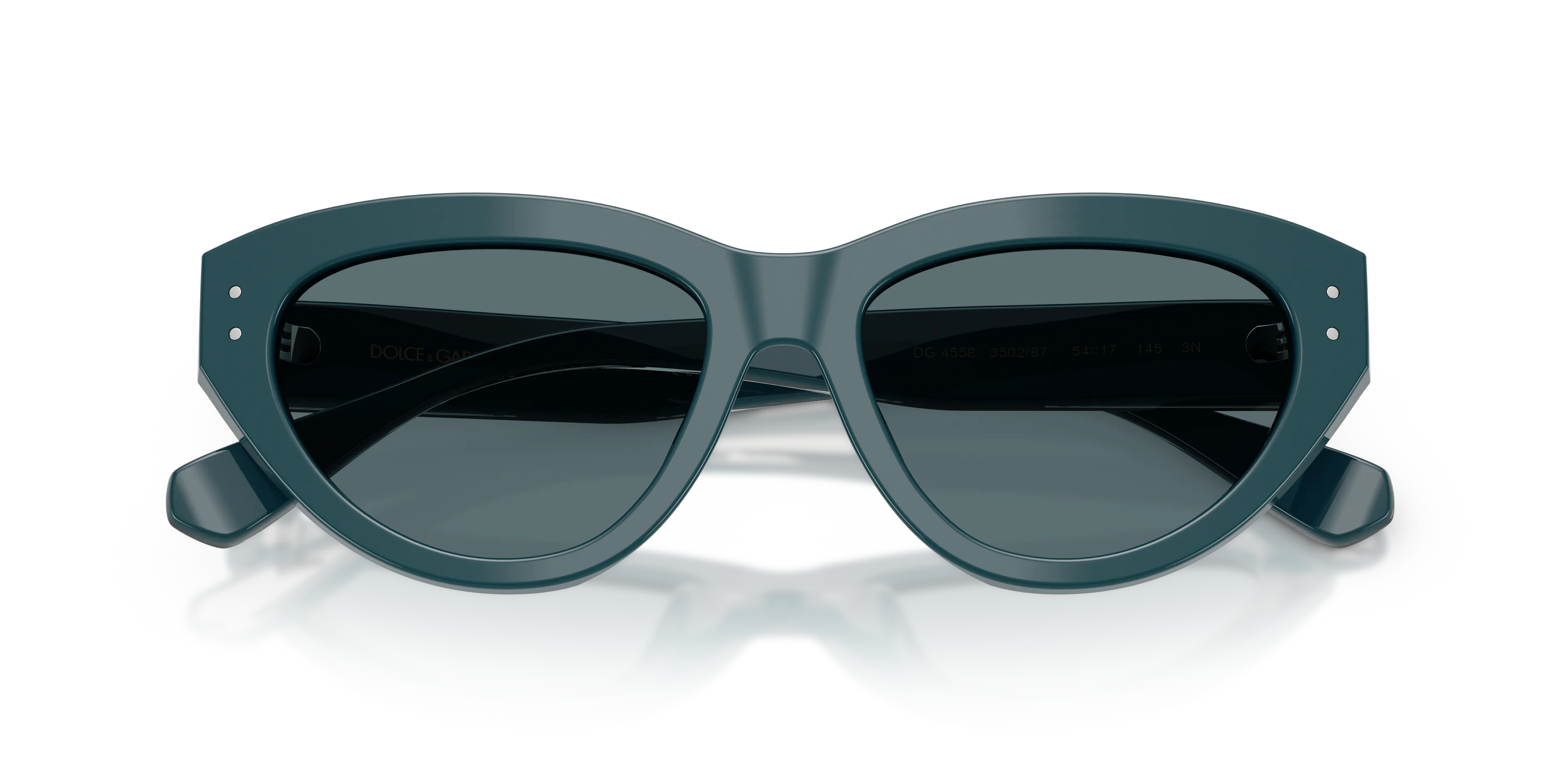 Dolce & Gabbana DG4558 350287 Occhiali da sole Acetato Verde Grigio Farfalla Normale - immagine 2