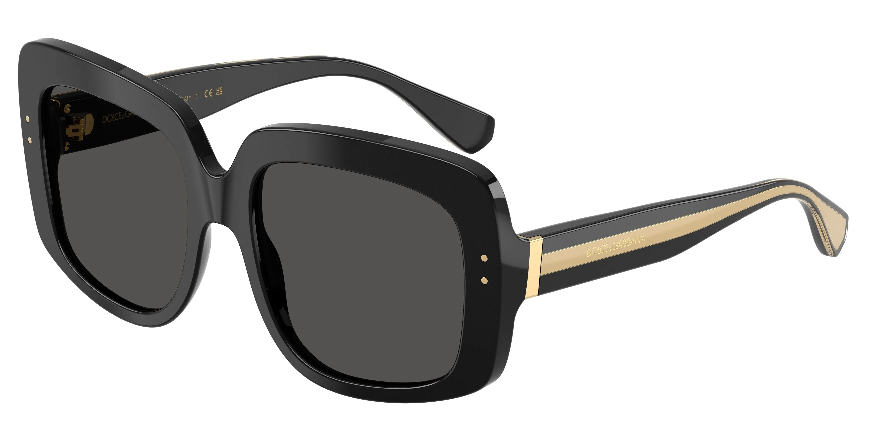 Dolce & Gabbana DG4557 501/87 Occhiali da sole Acetato Nero Grigio Squadrata Normale - immagine 1