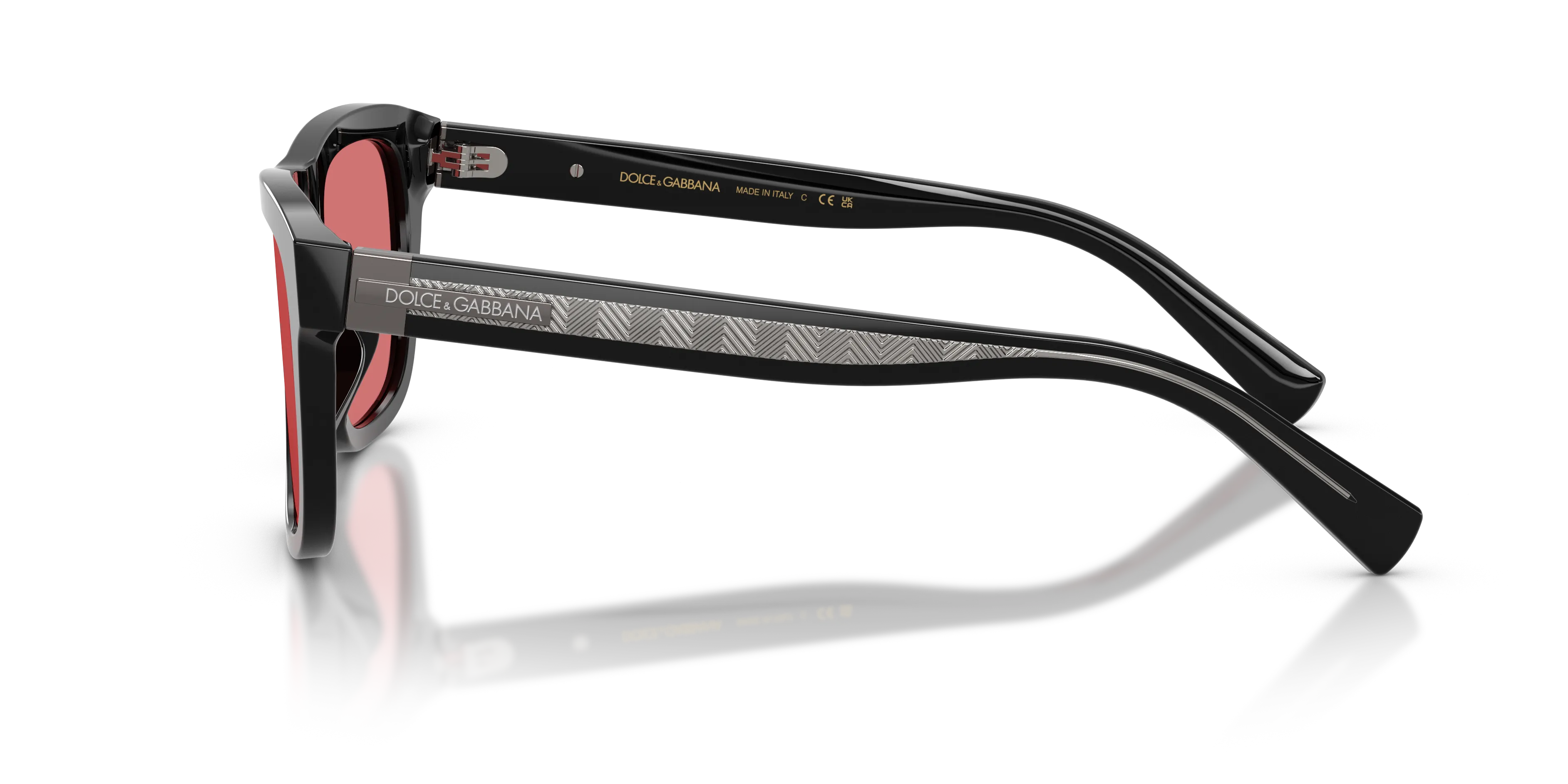 Dolce & Gabbana DG4545 501/75 Occhiali da sole Acetato Nero Rosso Squadrata Normale - immagine 4