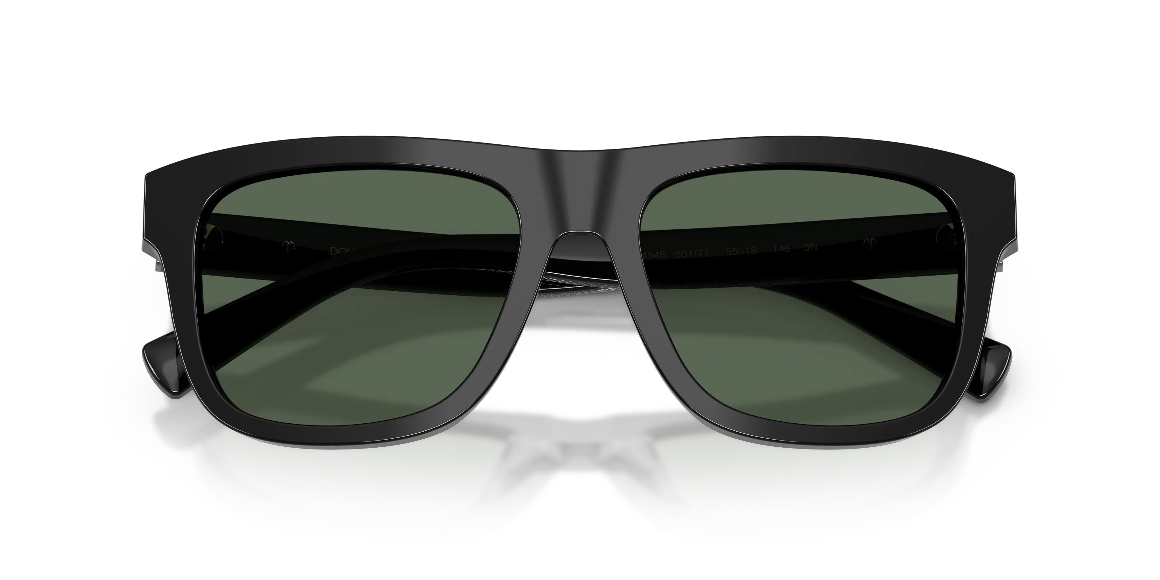 Dolce & Gabbana DG4545 501/71 Occhiali da sole Acetato Nero Verde Squadrata Normale - immagine 2