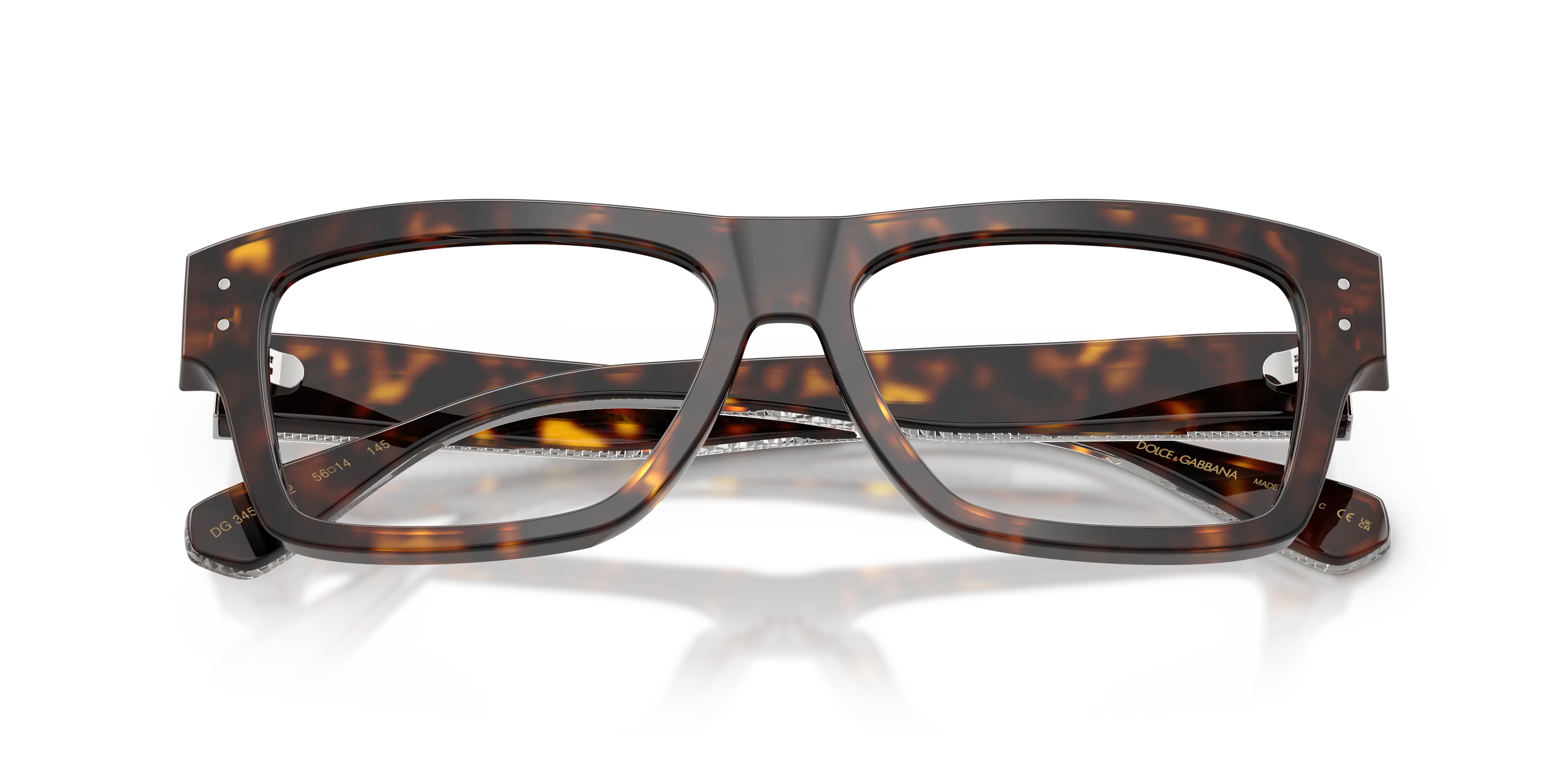 Dolce & Gabbana DG3458 502 Montature da vista Acetato Tartaruga Trasparente Squadrata Normale - immagine 2