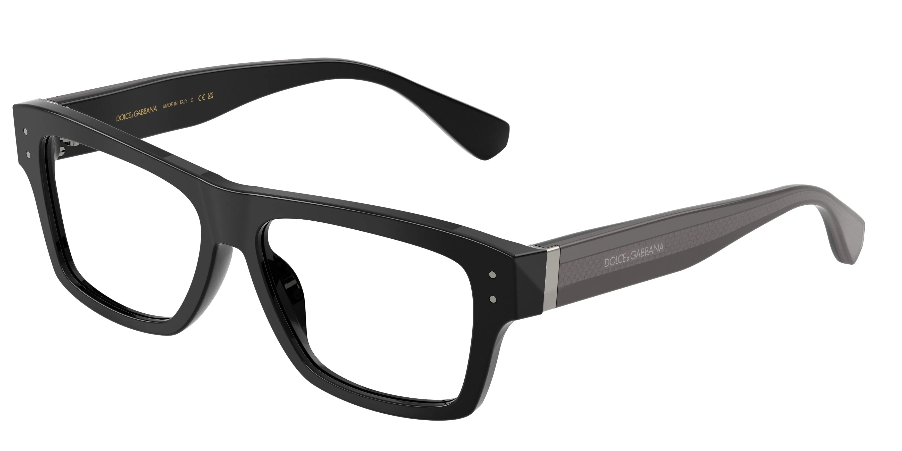 Dolce & Gabbana DG3458 3355 Montature da vista Acetato Nero Trasparente Squadrata Normale - immagine 1
