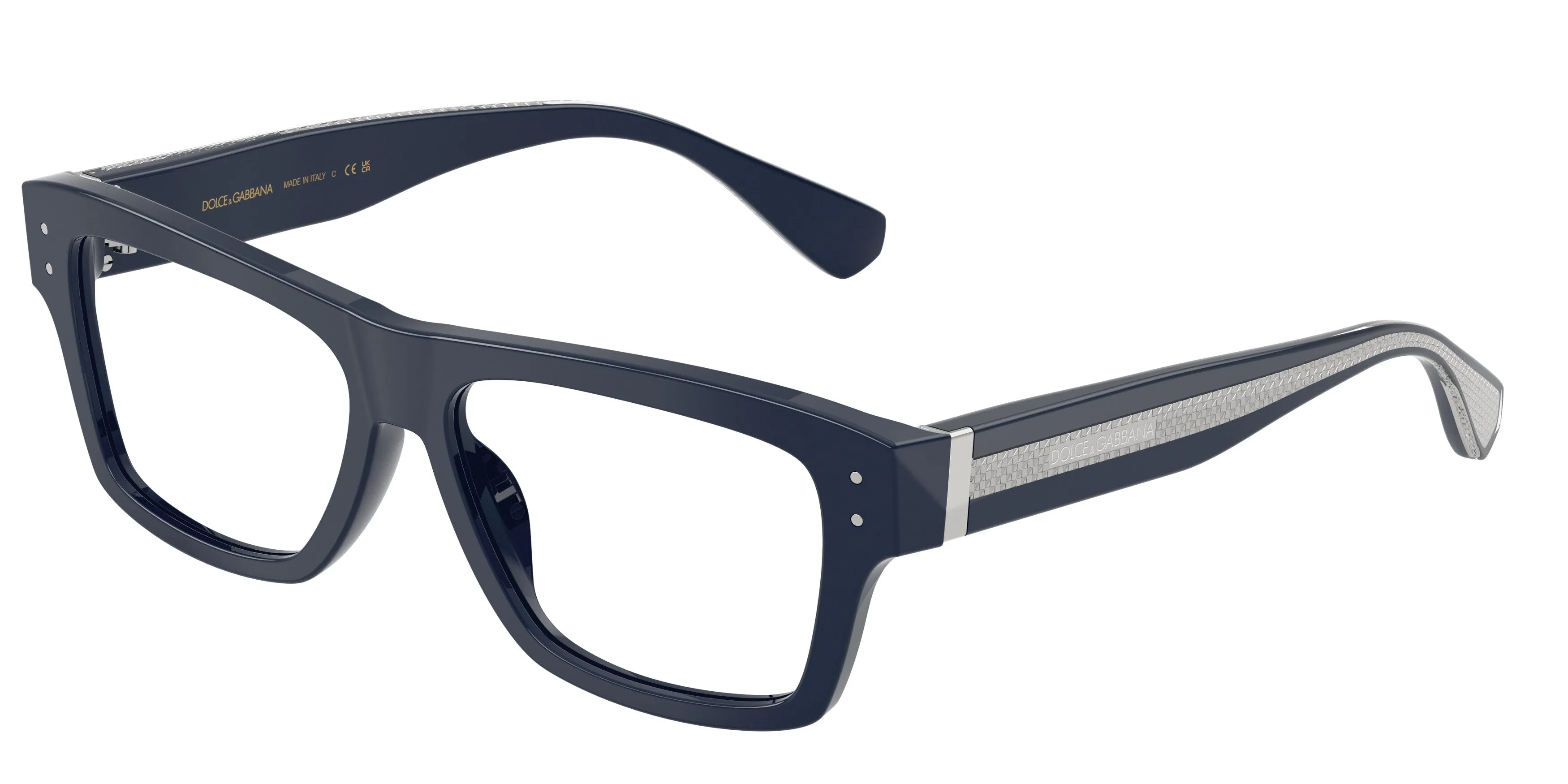 Dolce & Gabbana DG3458 3280 Montature da vista Acetato Blu Trasparente Squadrata Normale - immagine 1