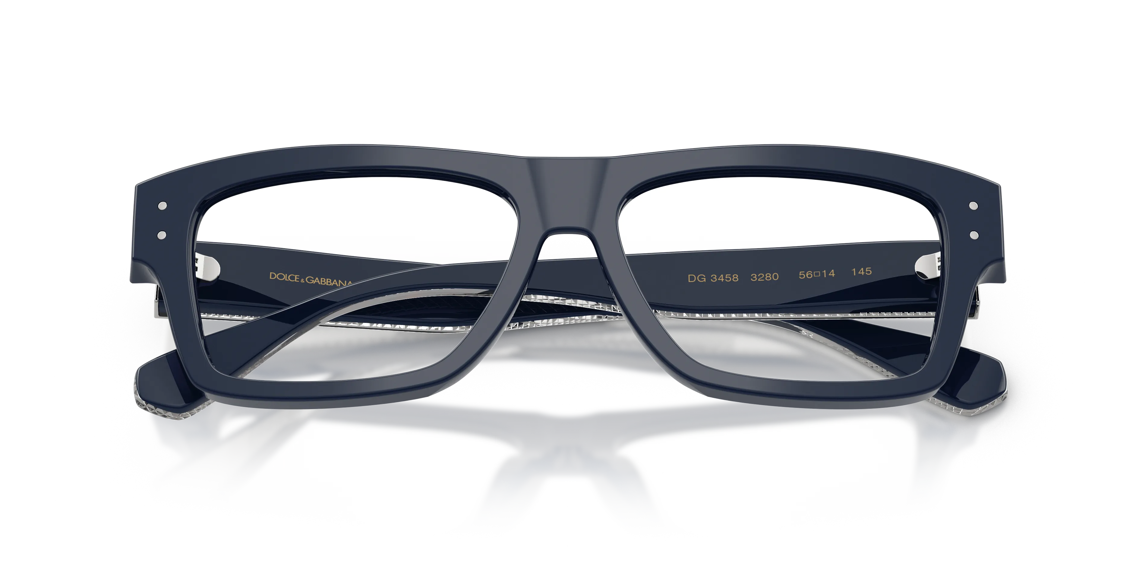 Dolce & Gabbana DG3458 3280 Montature da vista Acetato Blu Trasparente Squadrata Normale - immagine 2