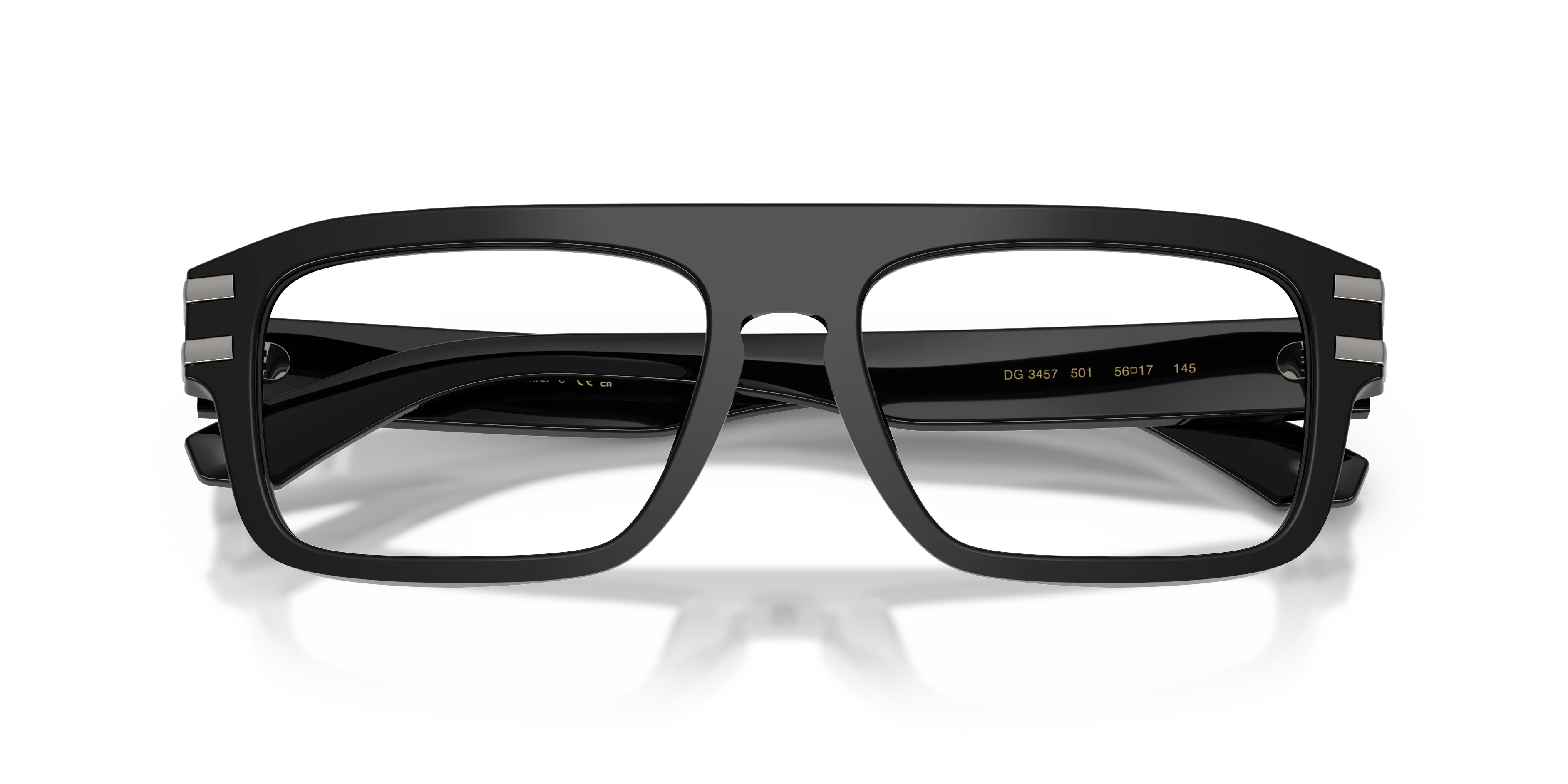 Dolce & Gabbana DG3457 501 Montature da vista Acetato Nero Trasparente Squadrata Normale - immagine 2