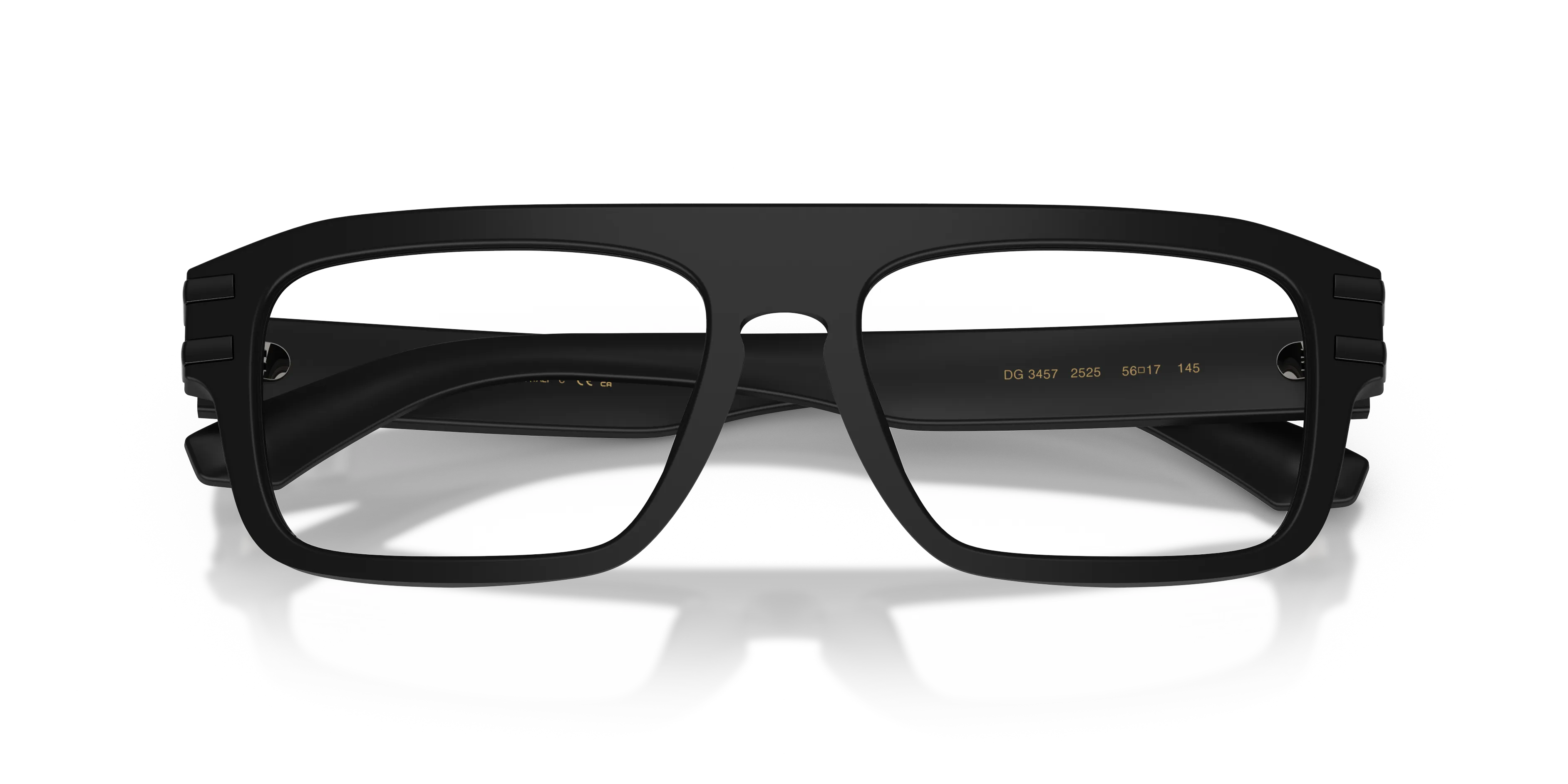Dolce & Gabbana DG3457 2525 Montature da vista Acetato Nero Trasparente Squadrata Normale - immagine 2