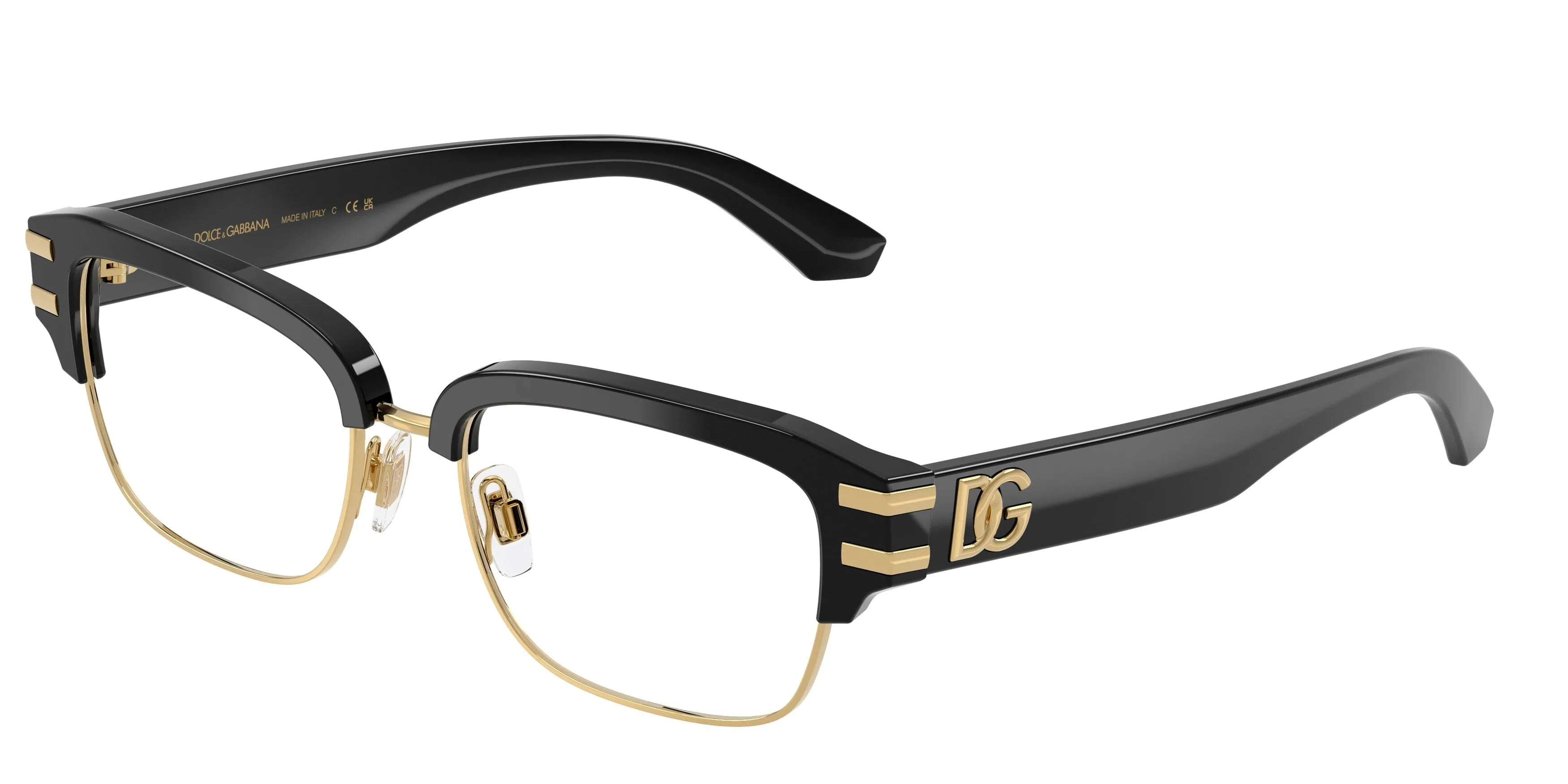 Dolce & Gabbana DG3456 501 Montature da vista Acetato Nero Trasparente Squadrata Normale - immagine 1