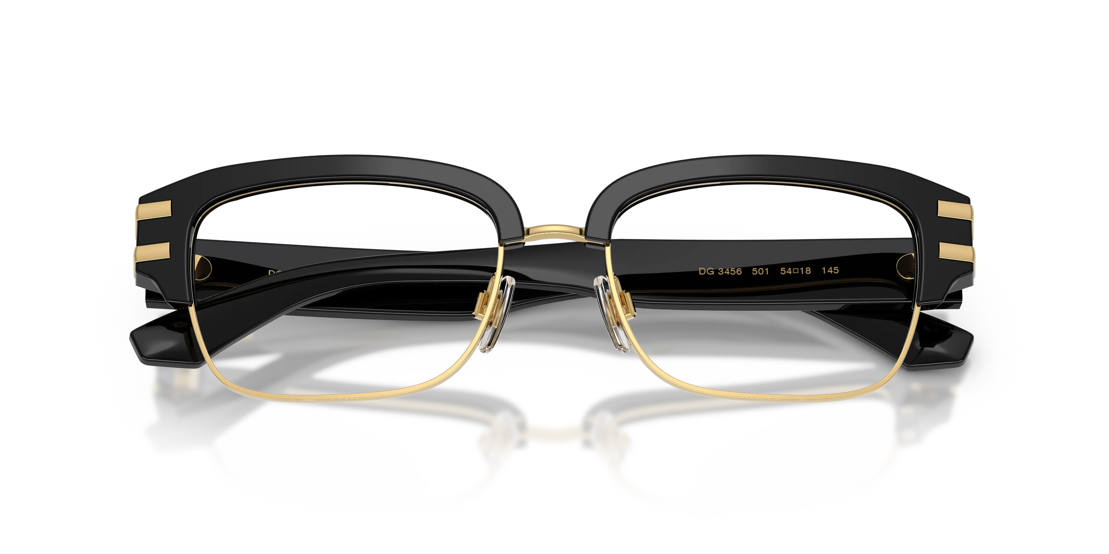 Dolce & Gabbana DG3456 501 Montature da vista Acetato Nero Trasparente Squadrata Normale - immagine 2