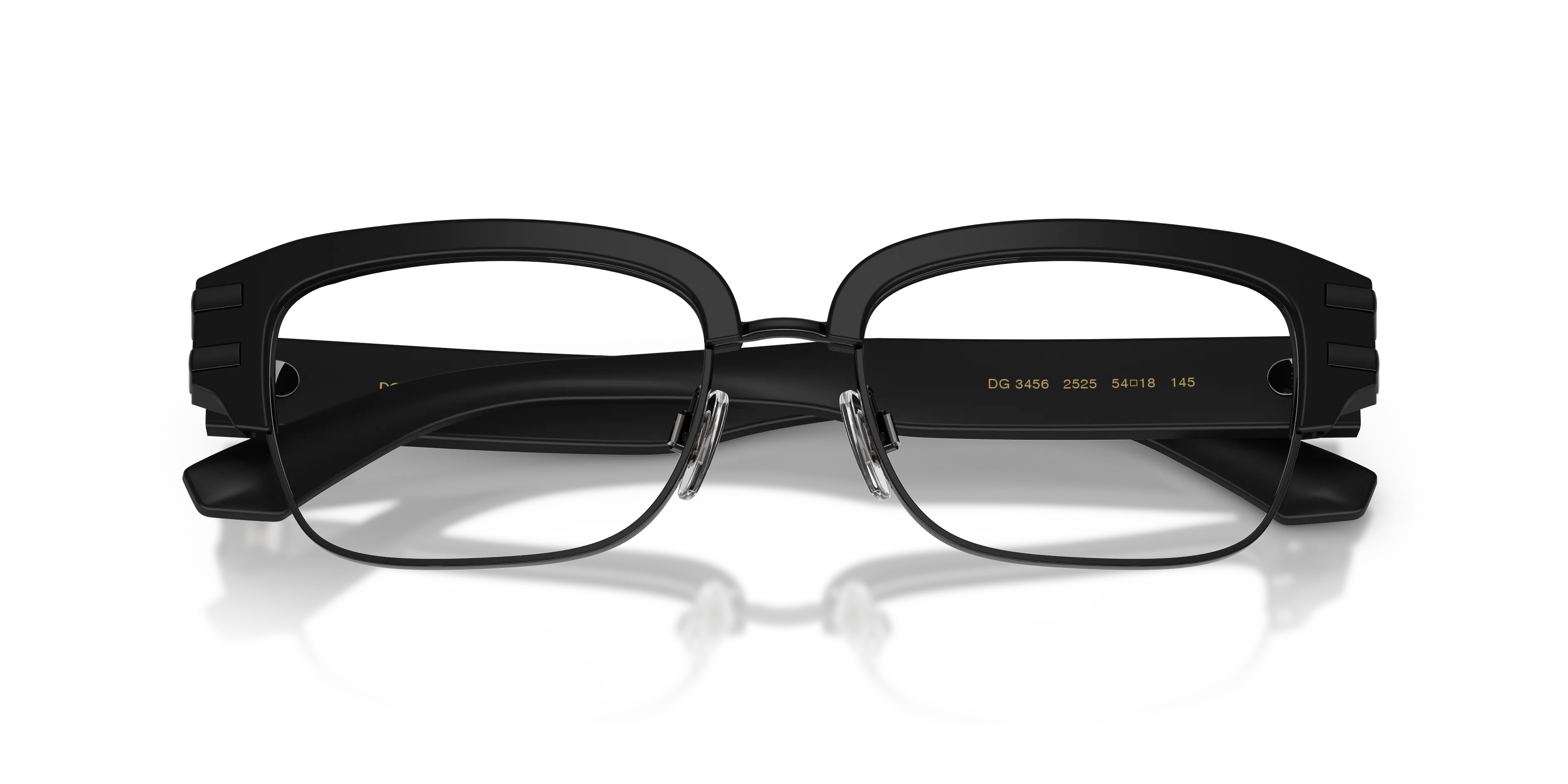Dolce & Gabbana DG3456 2525 Montature da vista Acetato Nero Trasparente Squadrata Normale - immagine 2