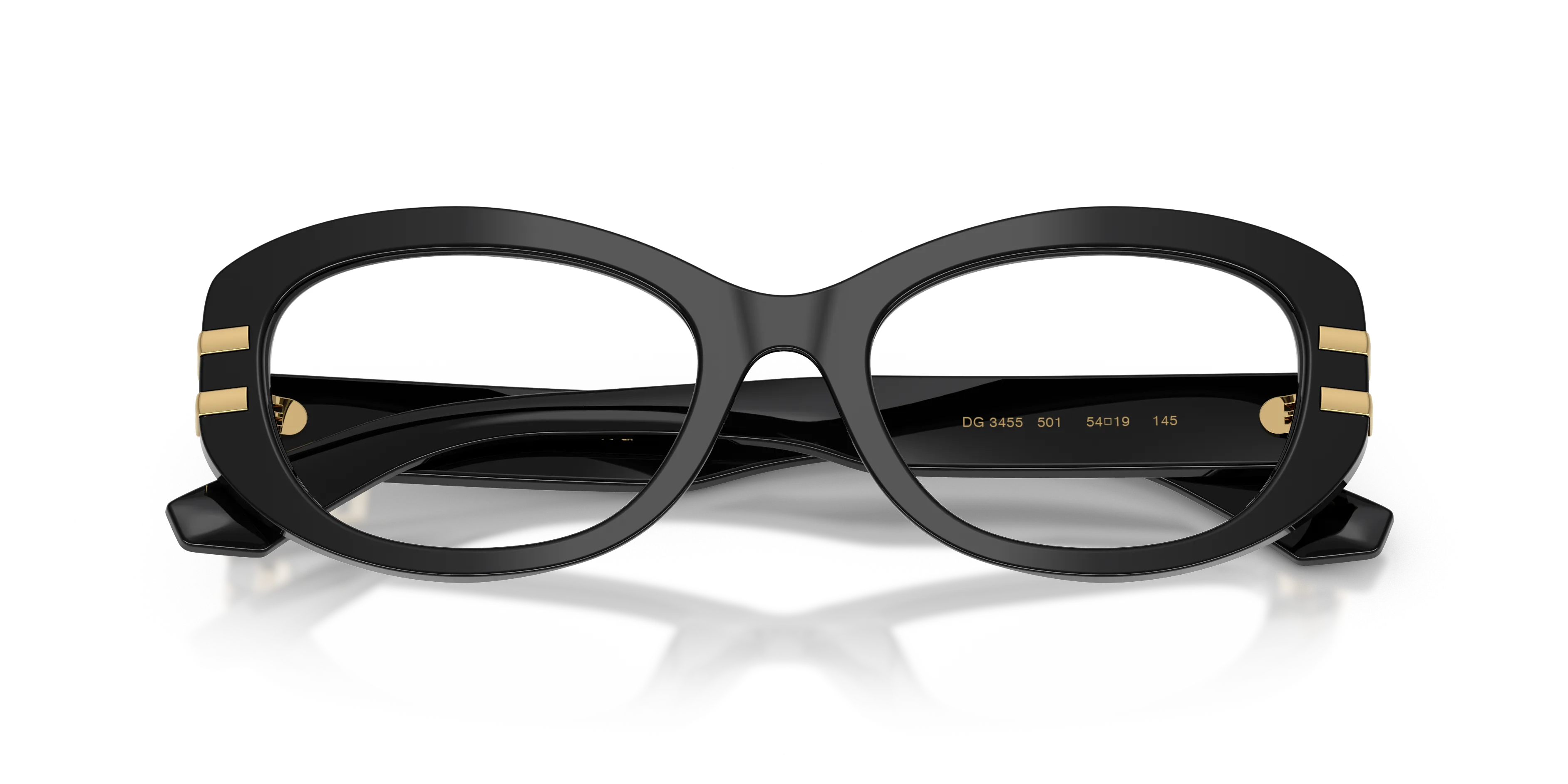 Dolce & Gabbana DG3455 501 Montature da vista Acetato Nero Trasparente Farfalla Normale - immagine 2