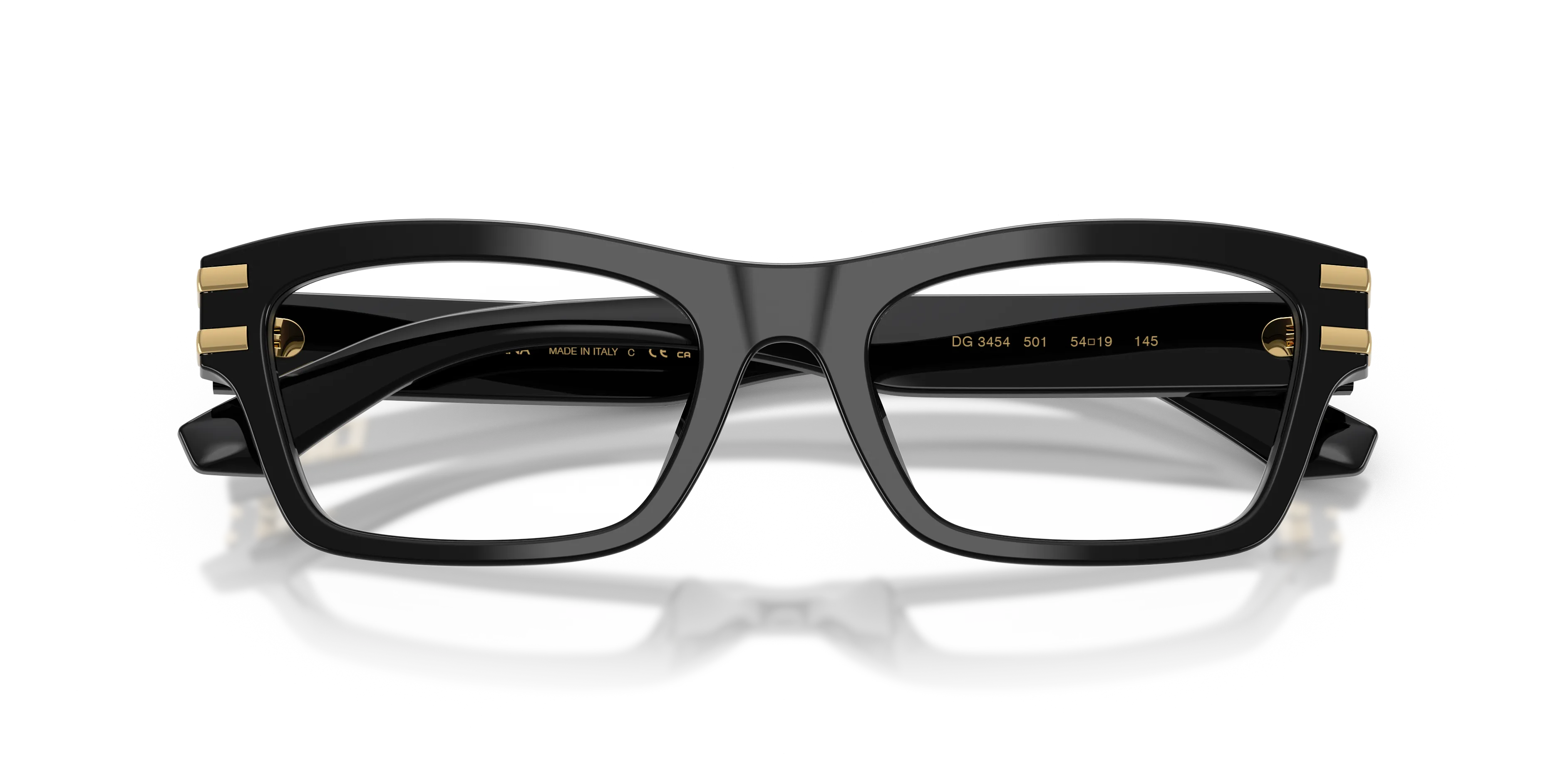 Dolce & Gabbana DG3454 501 Montature da vista Acetato Nero Trasparente Squadrata Normale - immagine 2
