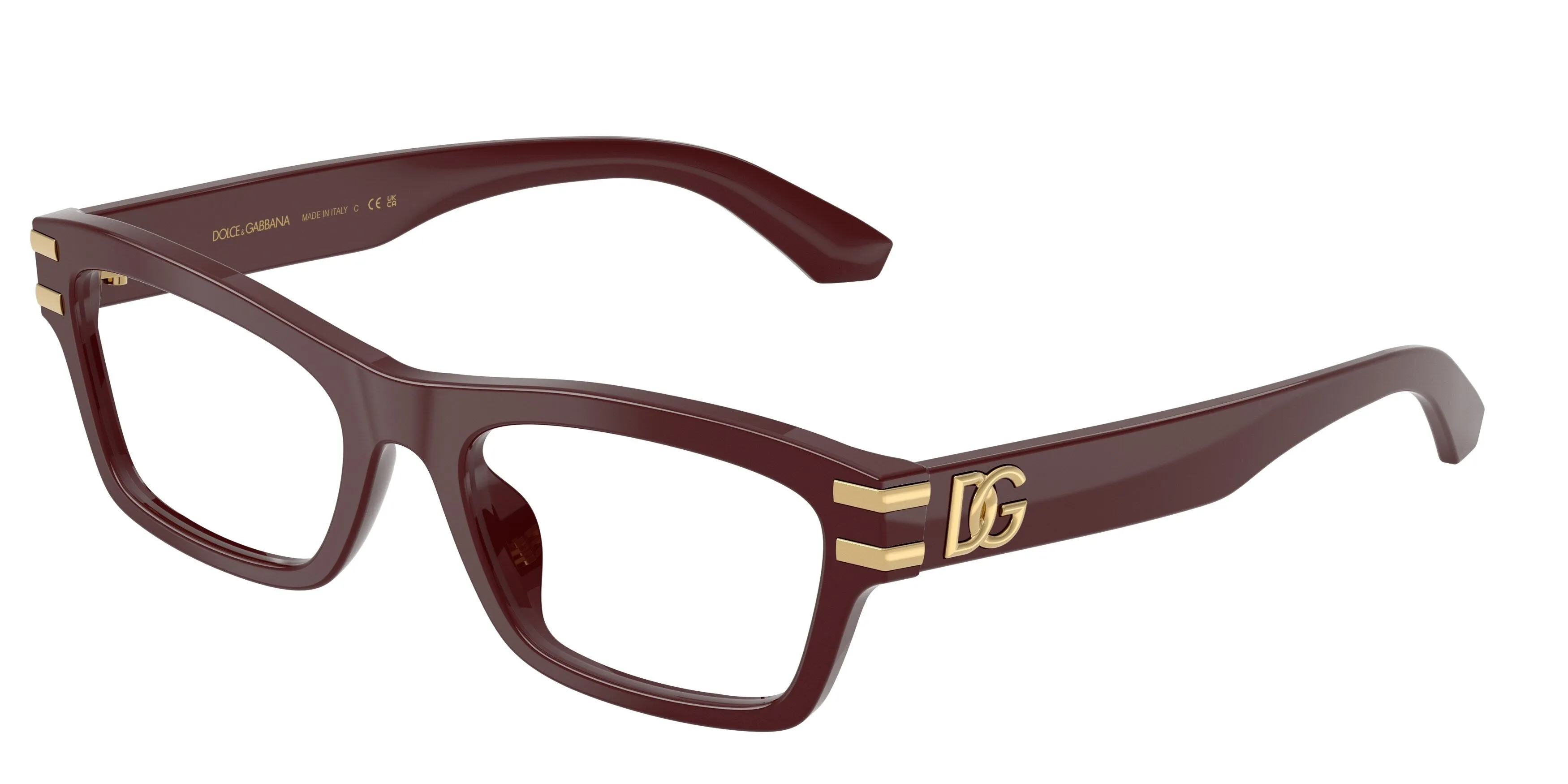 Dolce & Gabbana DG3454 3091 Montature da vista Acetato Rosso Trasparente Squadrata Normale - immagine 1