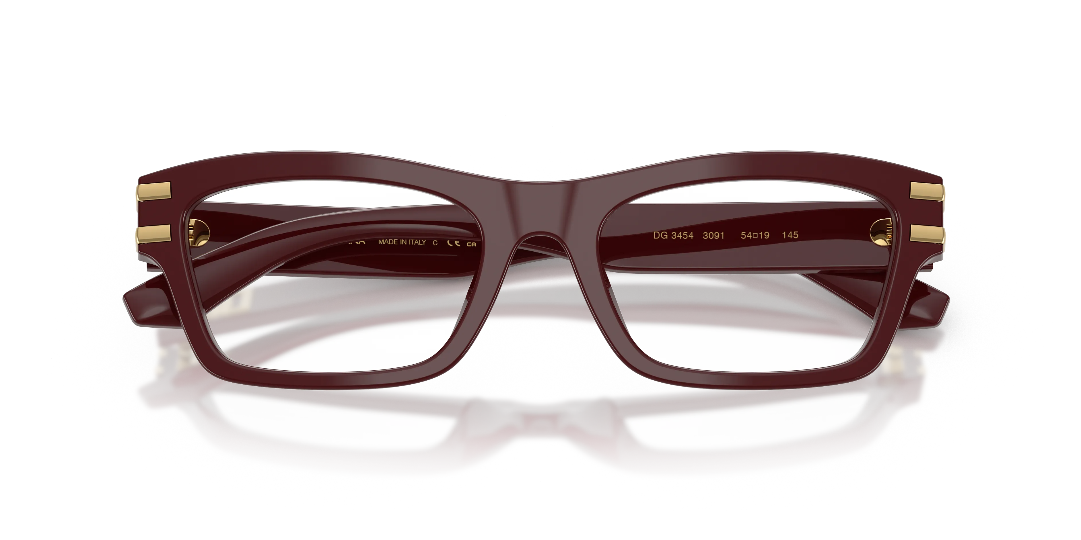 Dolce & Gabbana DG3454 3091 Montature da vista Acetato Rosso Trasparente Squadrata Normale - immagine 2