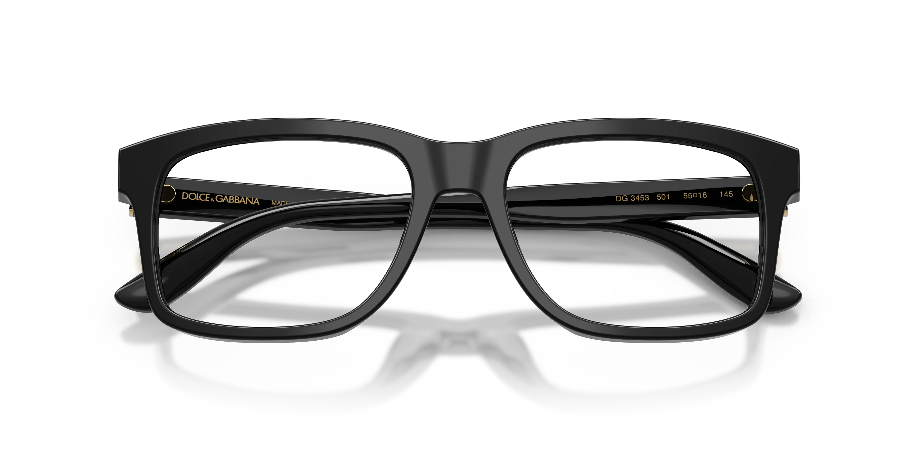 Dolce & Gabbana DG3453 501 Montature da vista Acetato Nero Trasparente Squadrata Normale - immagine 2