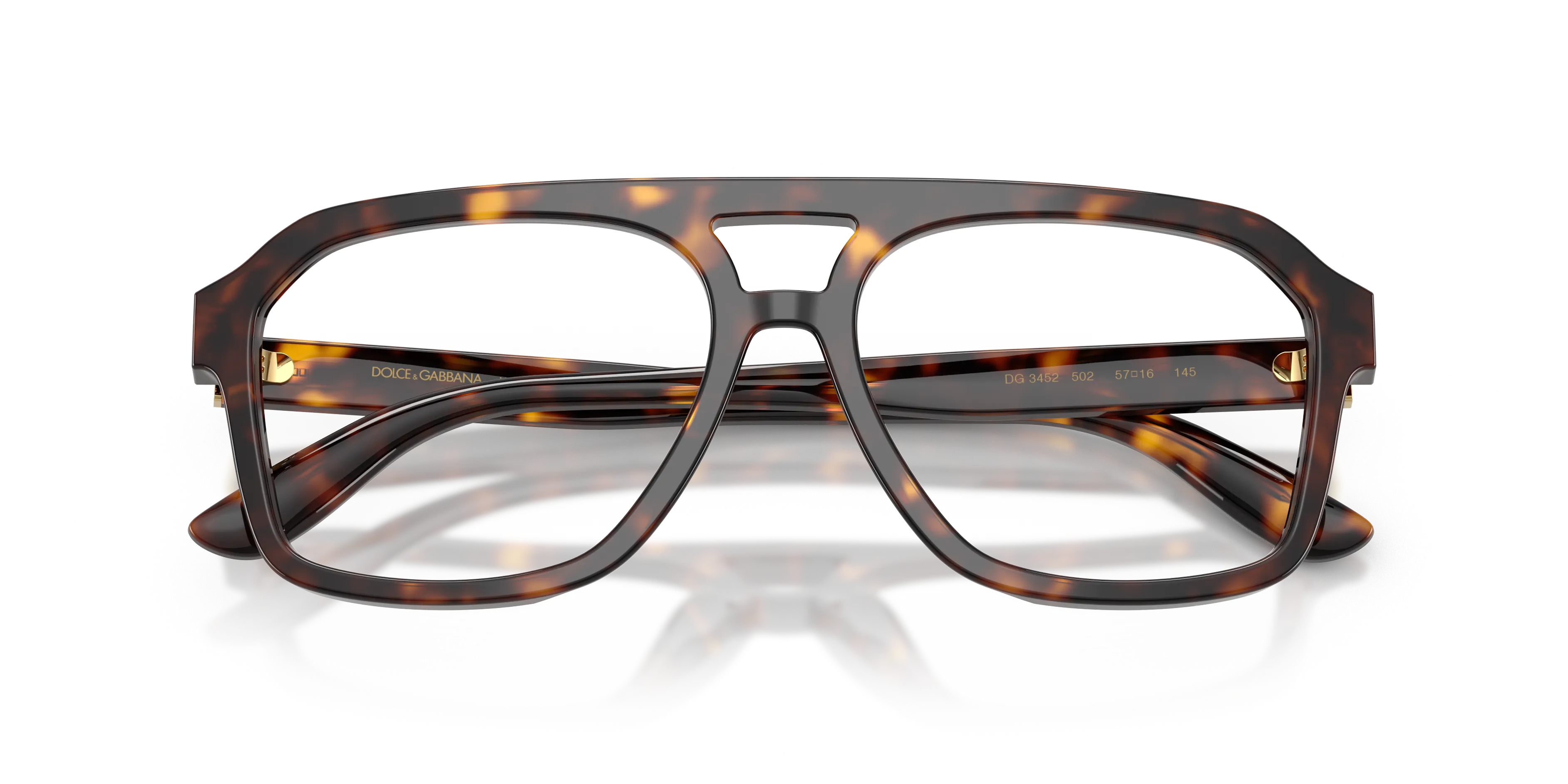 Dolce & Gabbana DG3452 502 Montature da vista Acetato Tartaruga Trasparente Pilot Normale - immagine 2