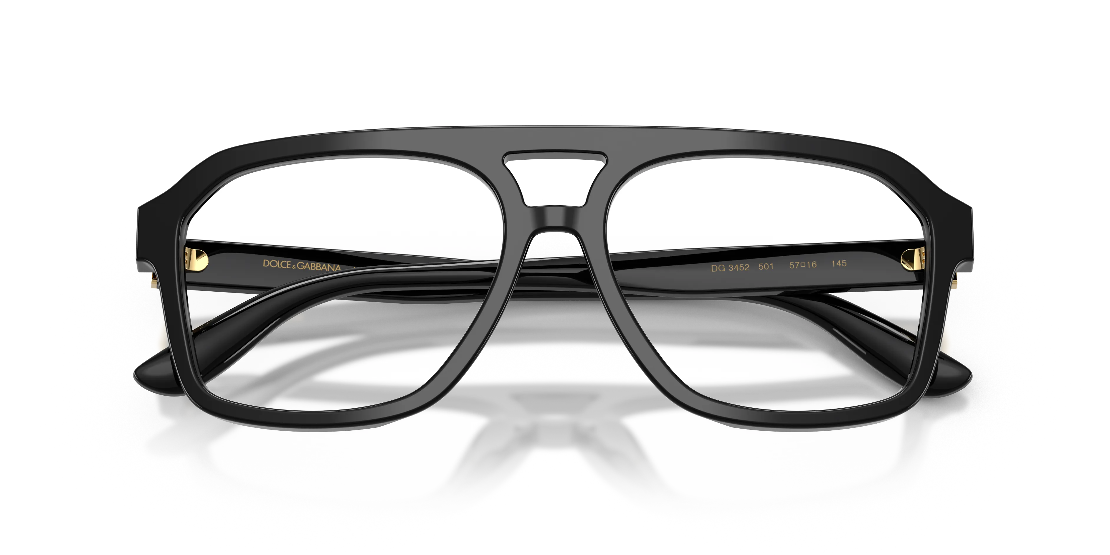 Dolce & Gabbana DG3452 501 Montature da vista Acetato Nero Trasparente Pilot Normale - immagine 2