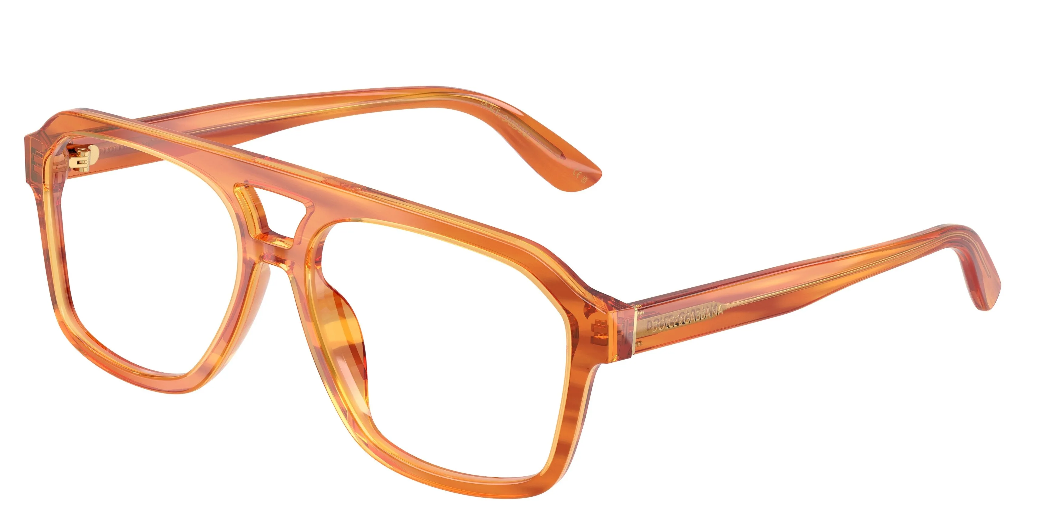 Dolce & Gabbana DG3452 3483 Montature da vista Acetato Marrone Trasparente Pilot Normale - immagine 1