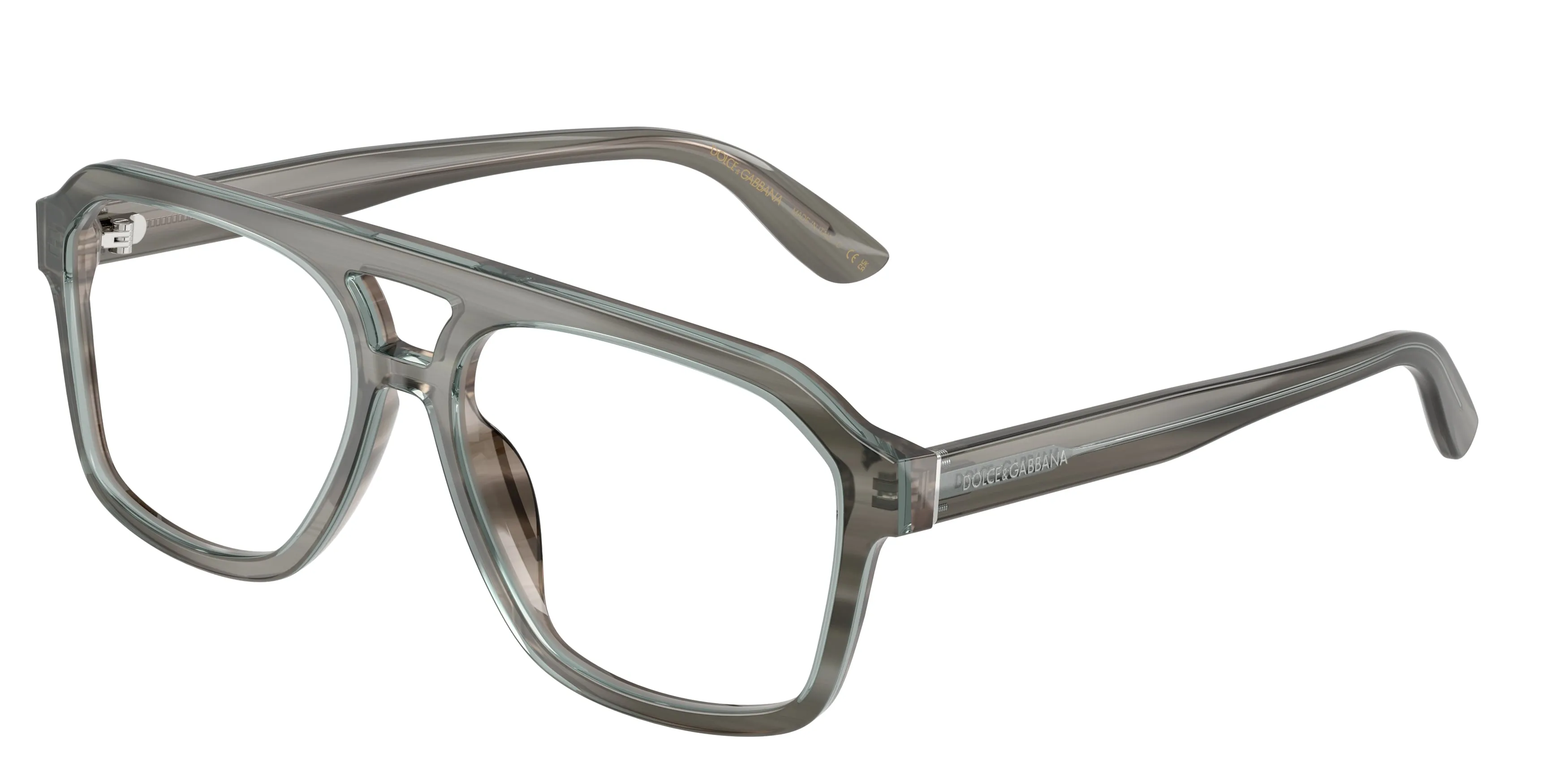 Dolce & Gabbana DG3452 3479 Montature da vista Acetato Grigio Trasparente Pilot Normale - immagine 1