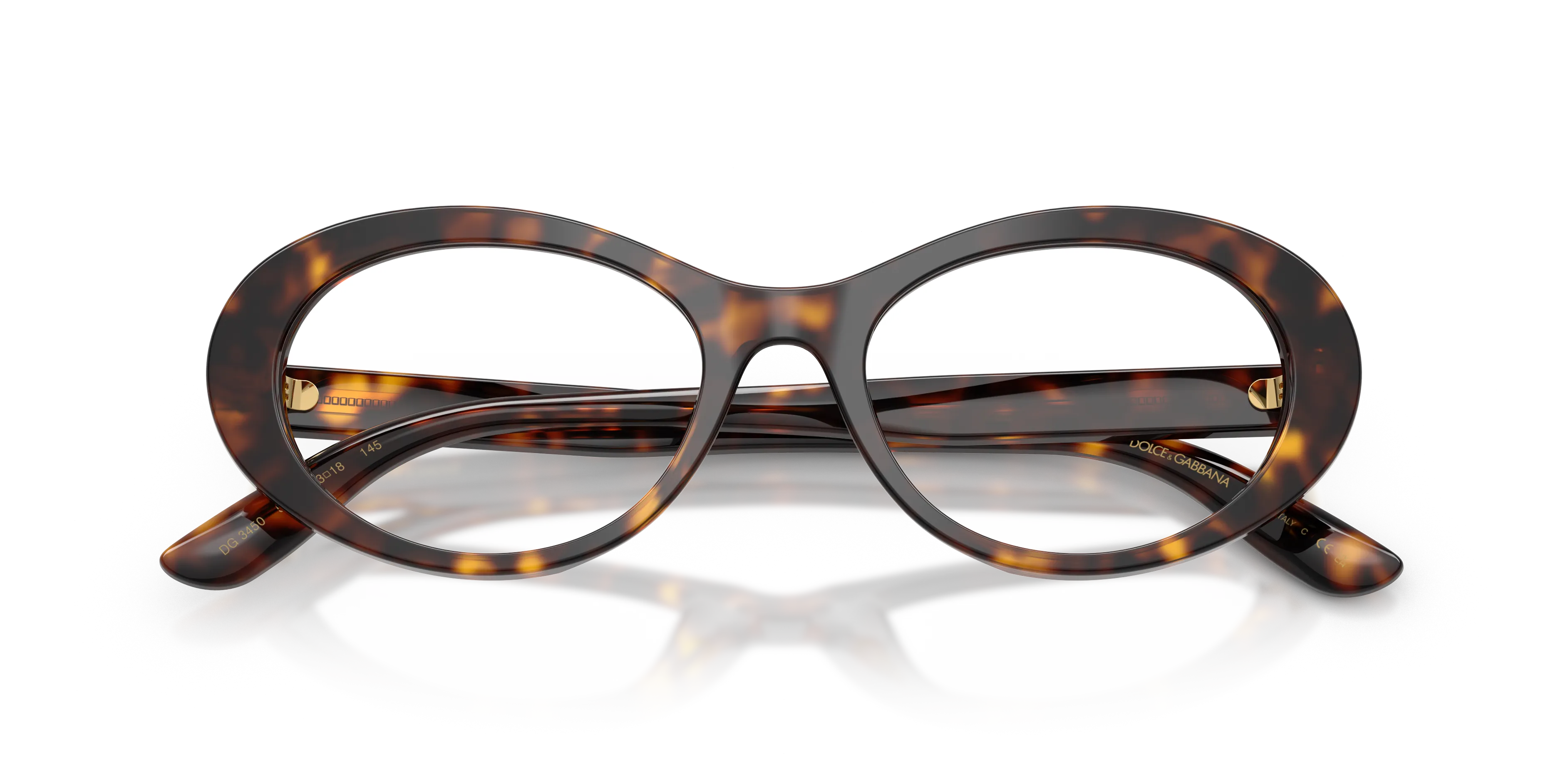 Dolce & Gabbana DG3450 502 Montature da vista Acetato Tartaruga Trasparente Rotonda Normale - immagine 2