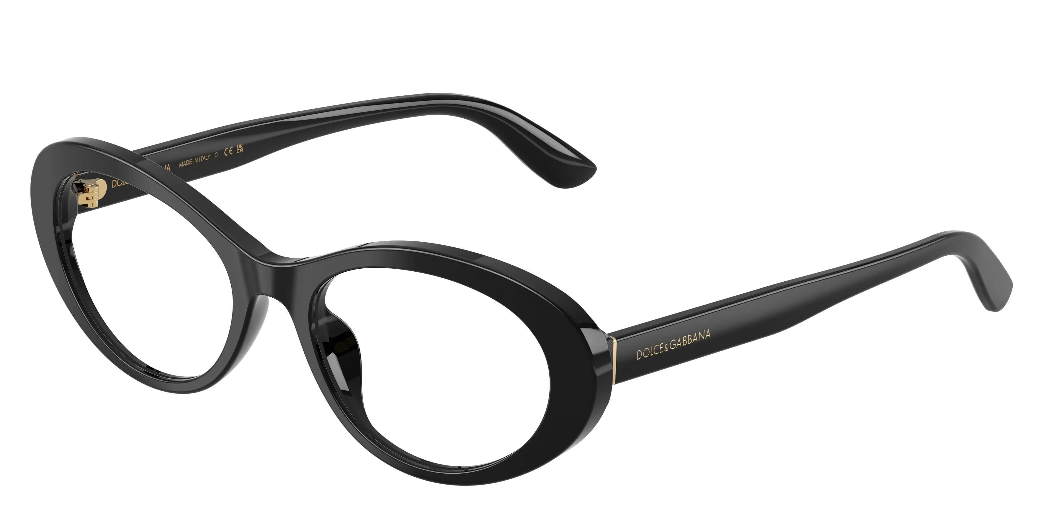 Dolce & Gabbana DG3450 501 Montature da vista Acetato Nero Trasparente Rotonda Normale - immagine 1