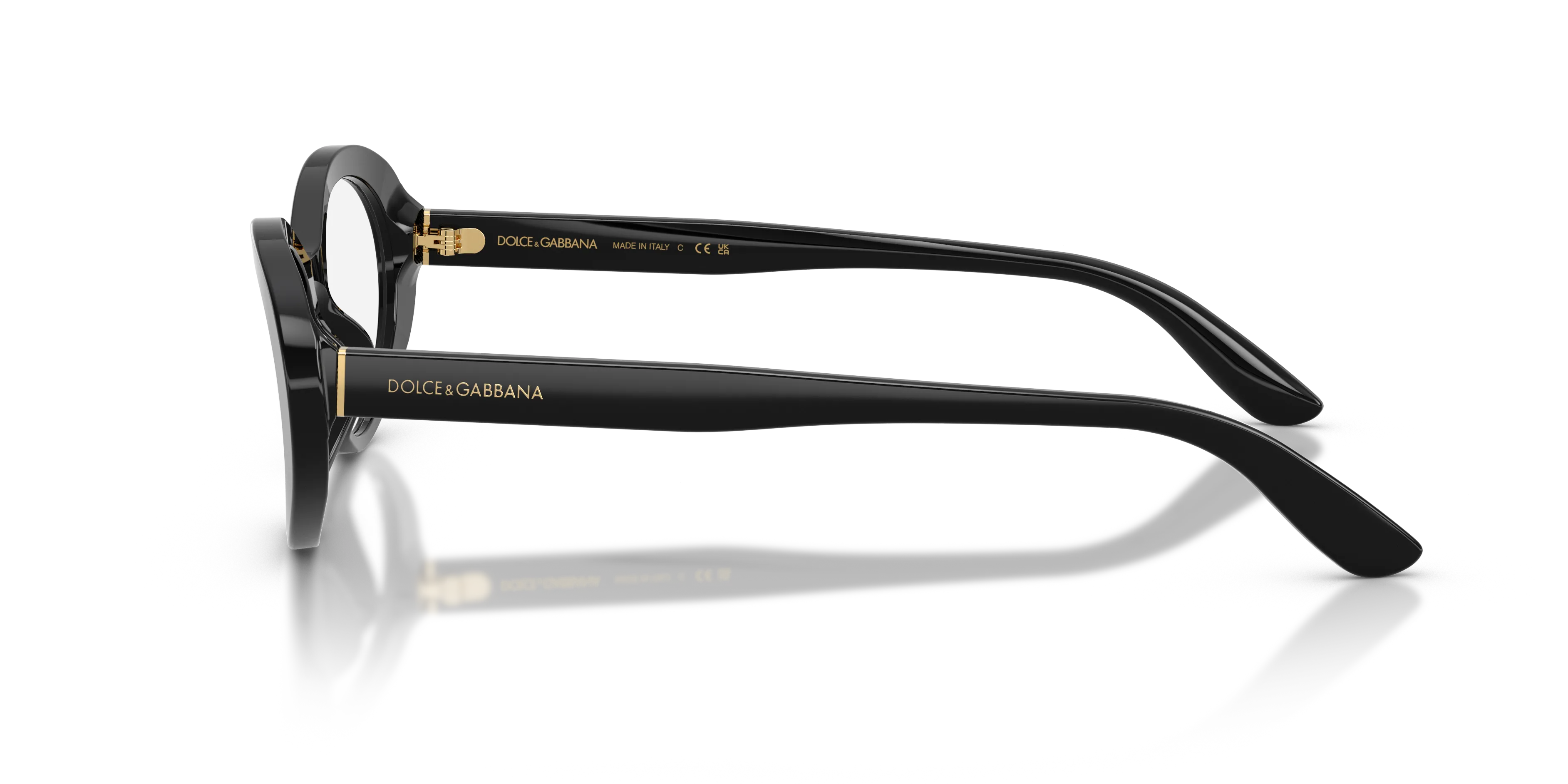 Dolce & Gabbana DG3450 501 Montature da vista Acetato Nero Trasparente Rotonda Normale - immagine 4