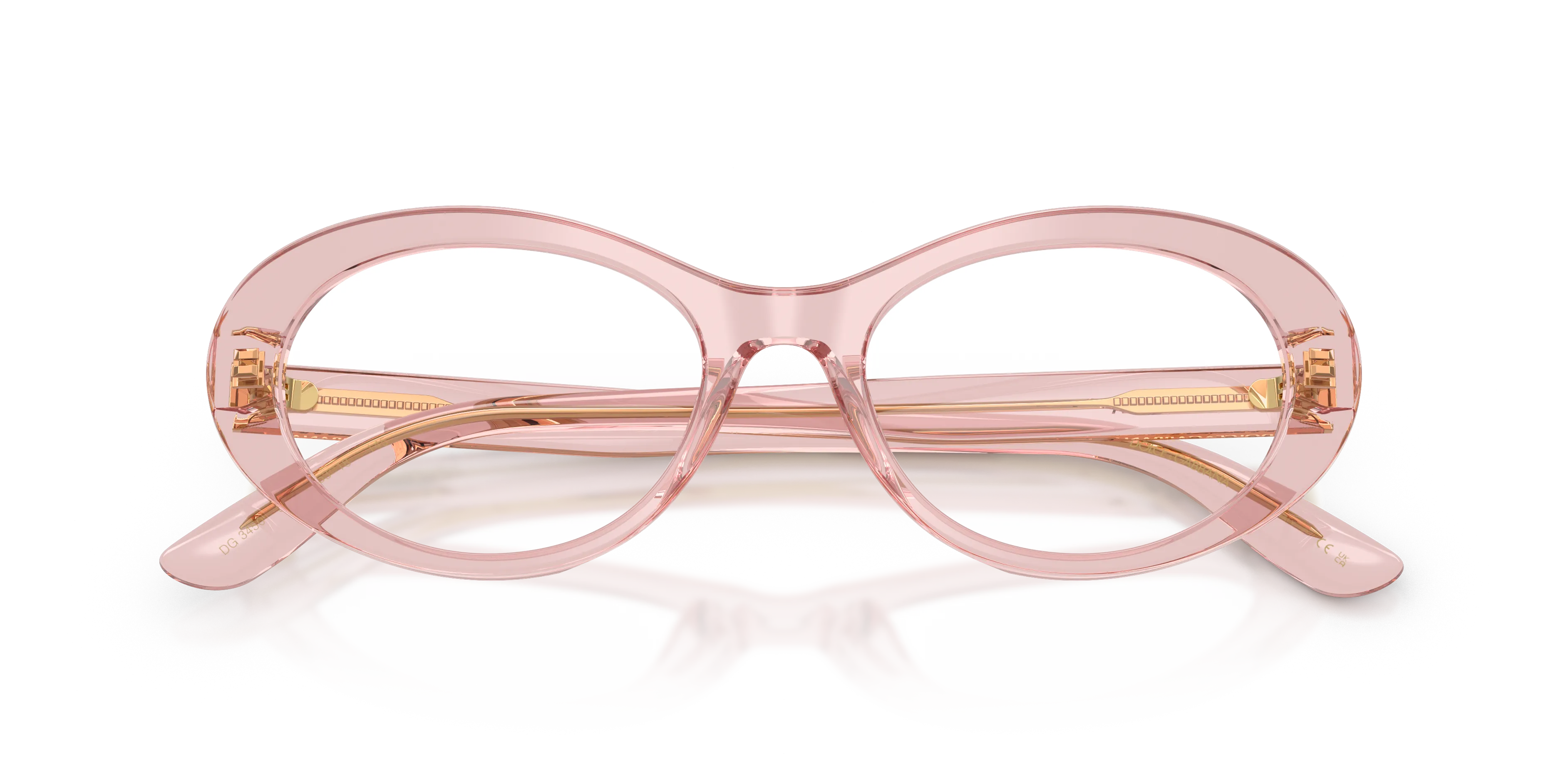 Dolce & Gabbana DG3450 3148 Montature da vista Acetato Rosa Trasparente Rotonda Normale - immagine 2