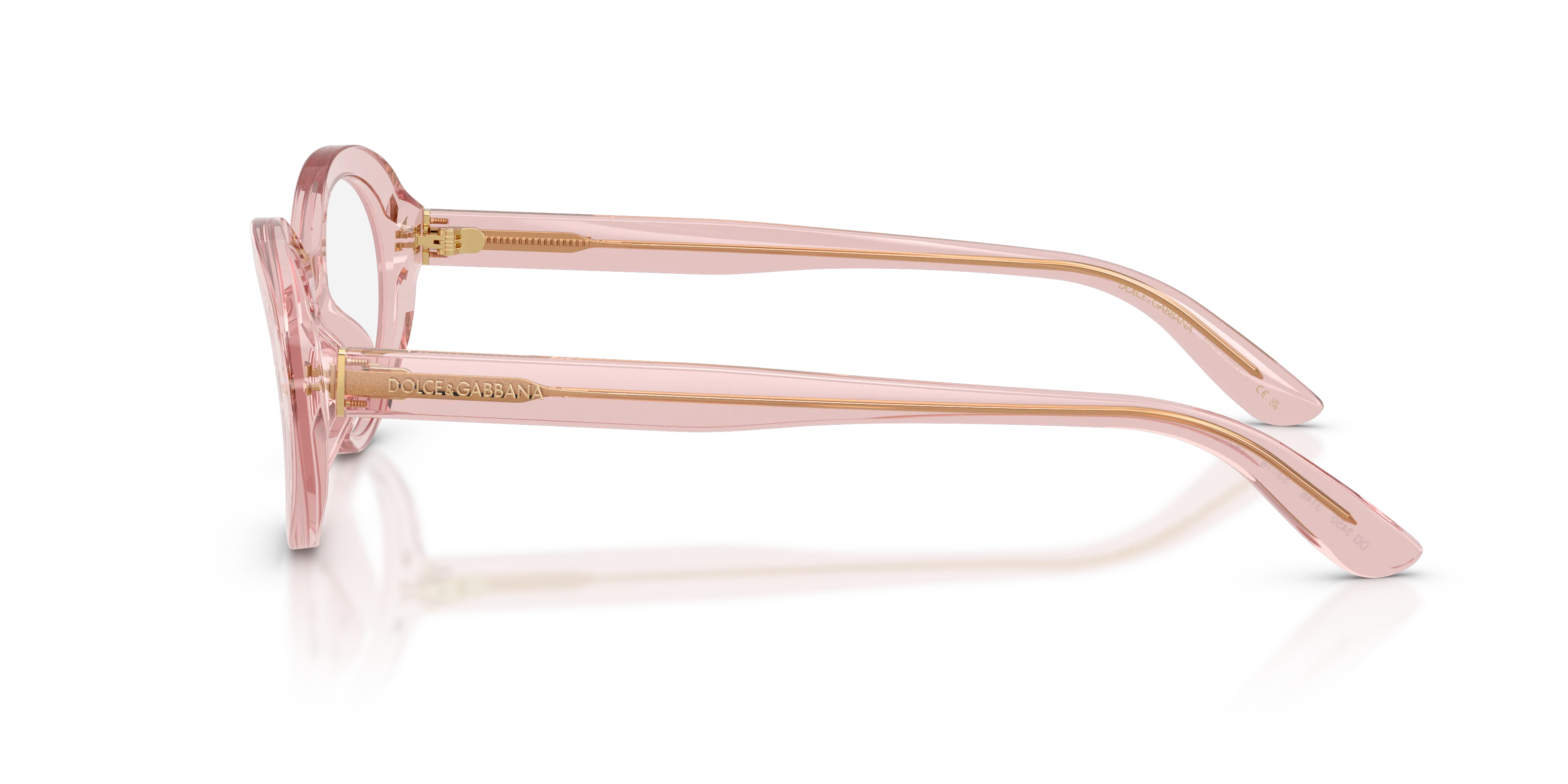 Dolce & Gabbana DG3450 3148 Montature da vista Acetato Rosa Trasparente Rotonda Normale - immagine 4