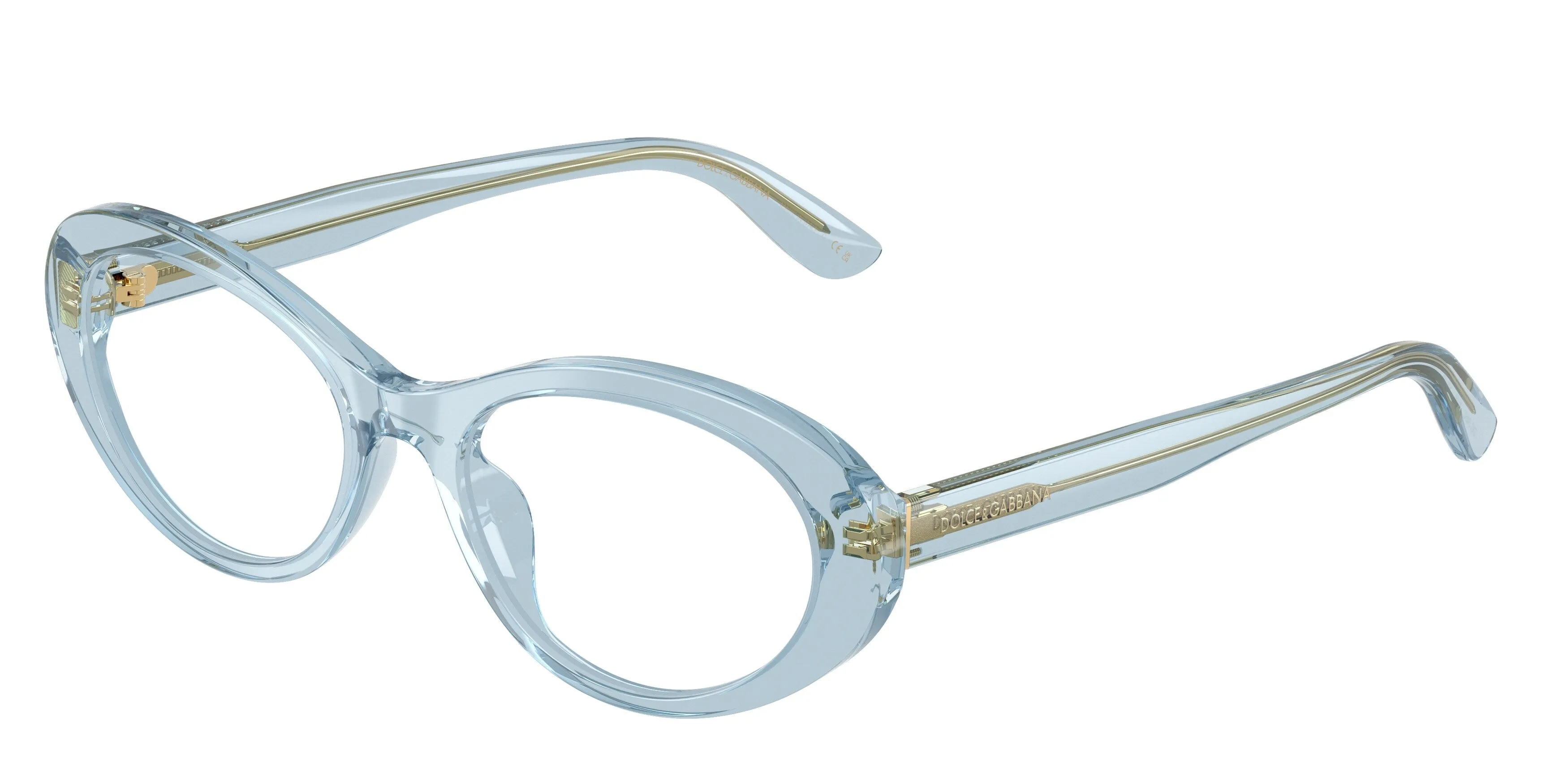 Dolce & Gabbana DG3450 3134 Montature da vista Acetato Blu Trasparente Rotonda Normale - immagine 1