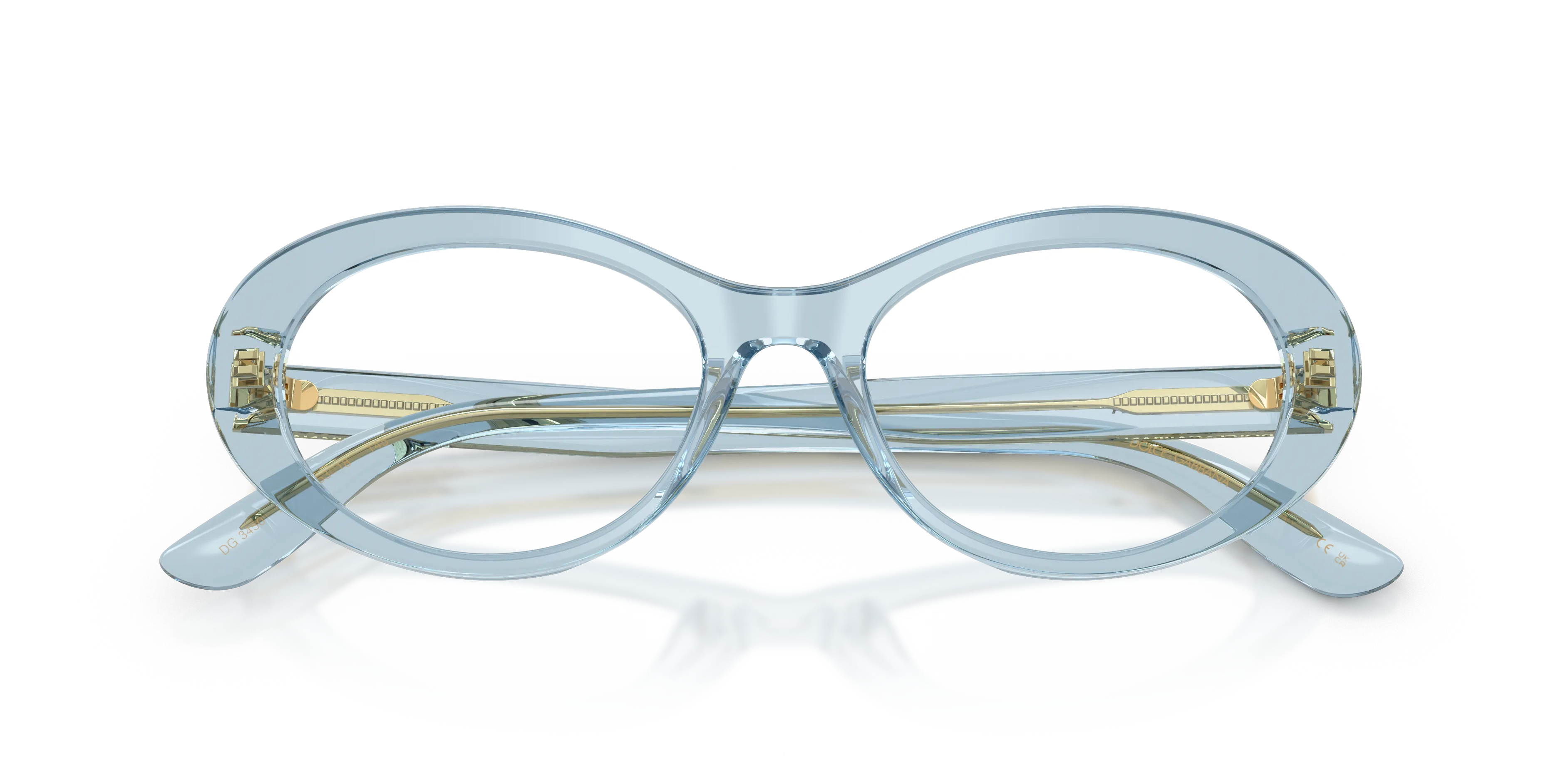 Dolce & Gabbana DG3450 3134 Montature da vista Acetato Blu Trasparente Rotonda Normale - immagine 2