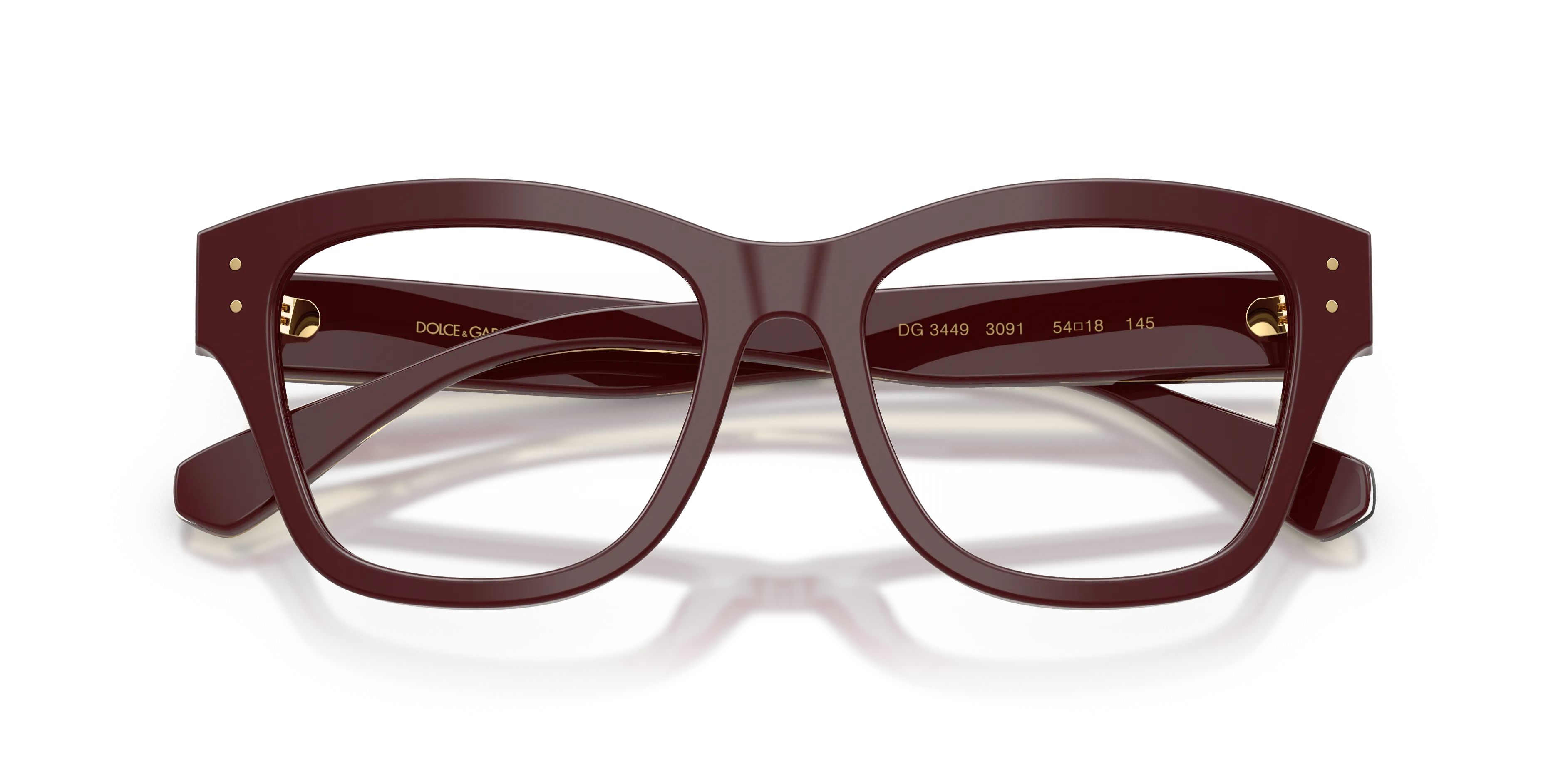 Dolce & Gabbana DG3449 3091 Montature da vista Acetato Rosso Trasparente Squadrata Normale - immagine 2