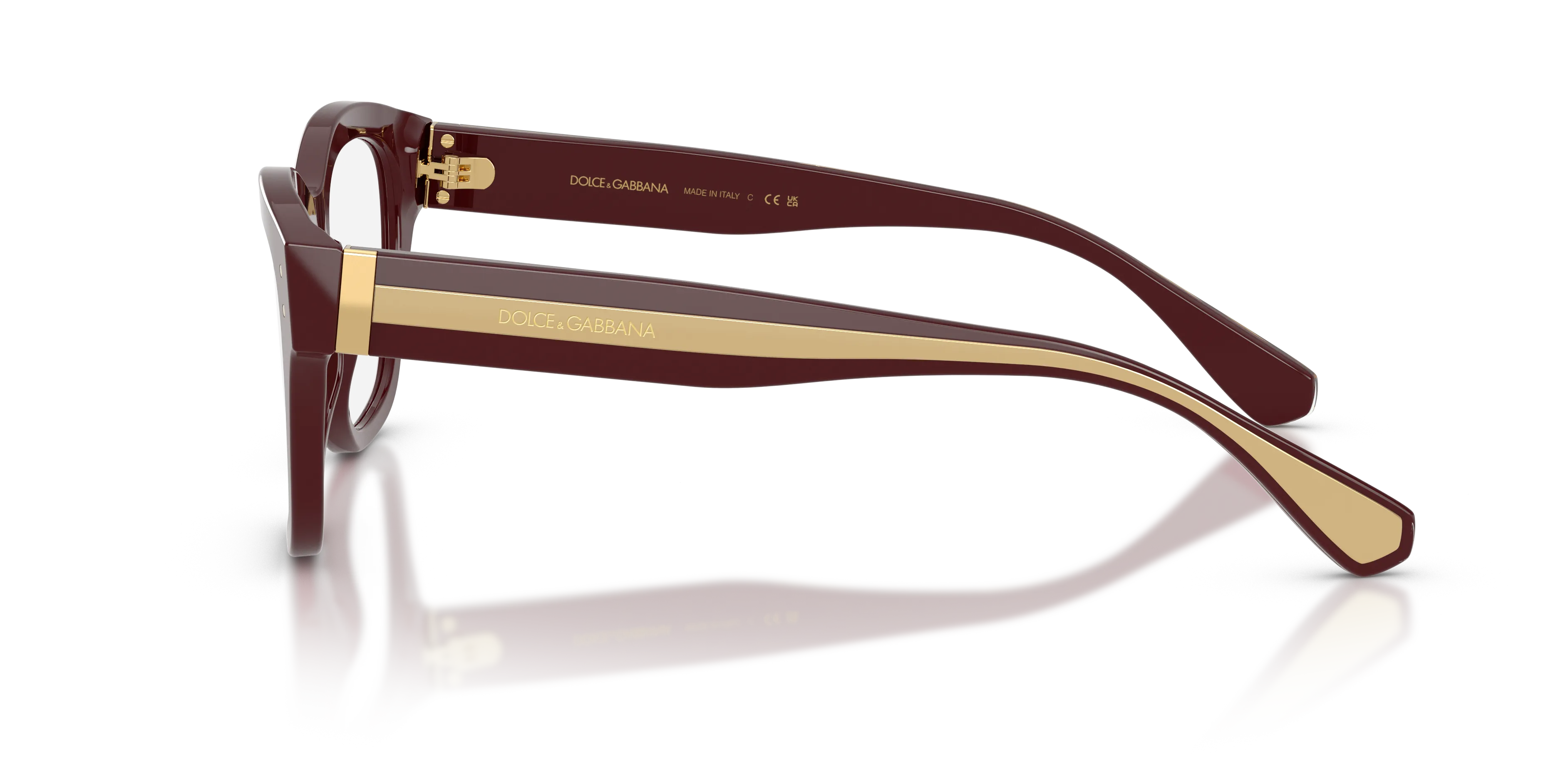Dolce & Gabbana DG3449 3091 Montature da vista Acetato Rosso Trasparente Squadrata Normale - immagine 4